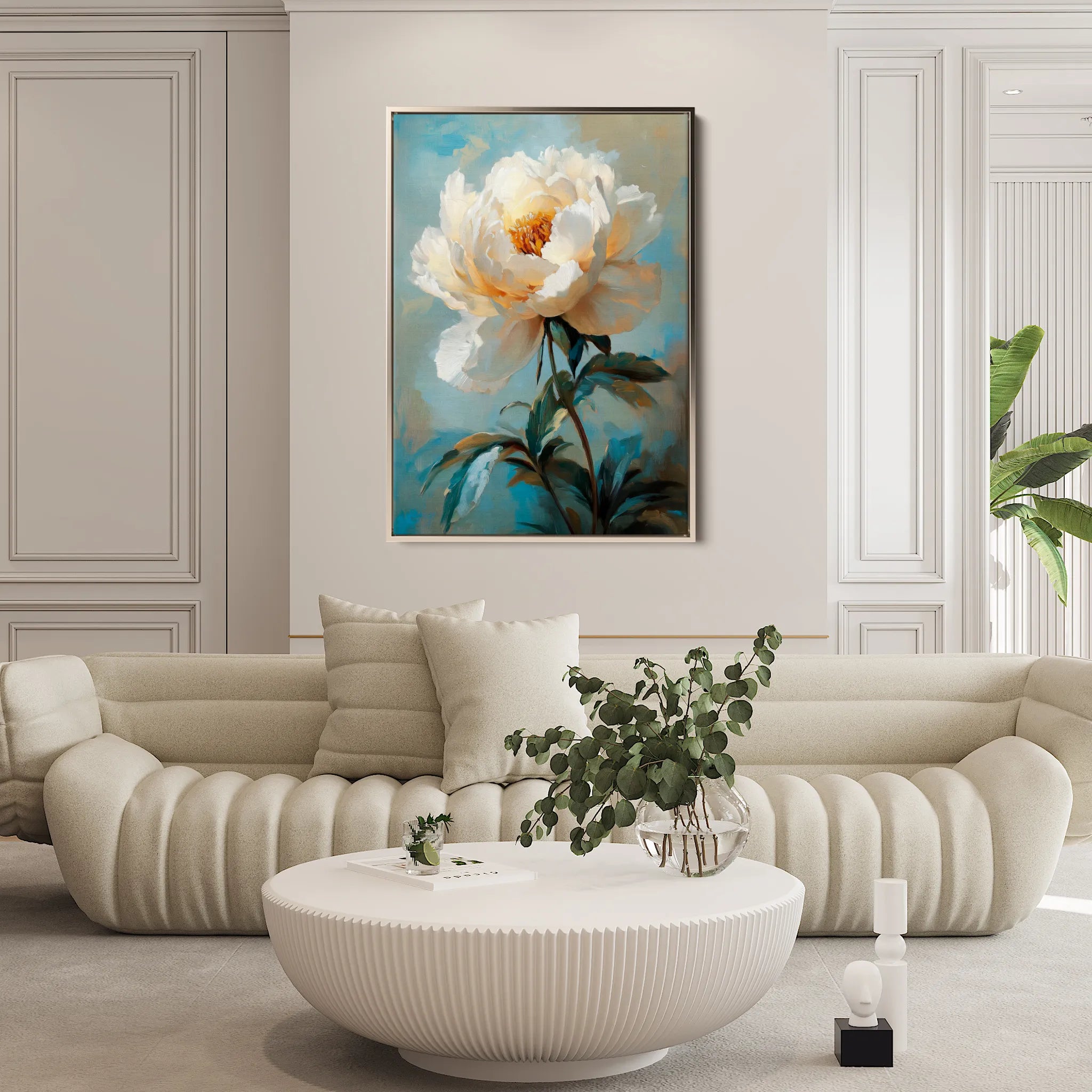 Floral 1540 Canvas Art 60 x 40 cm / Black