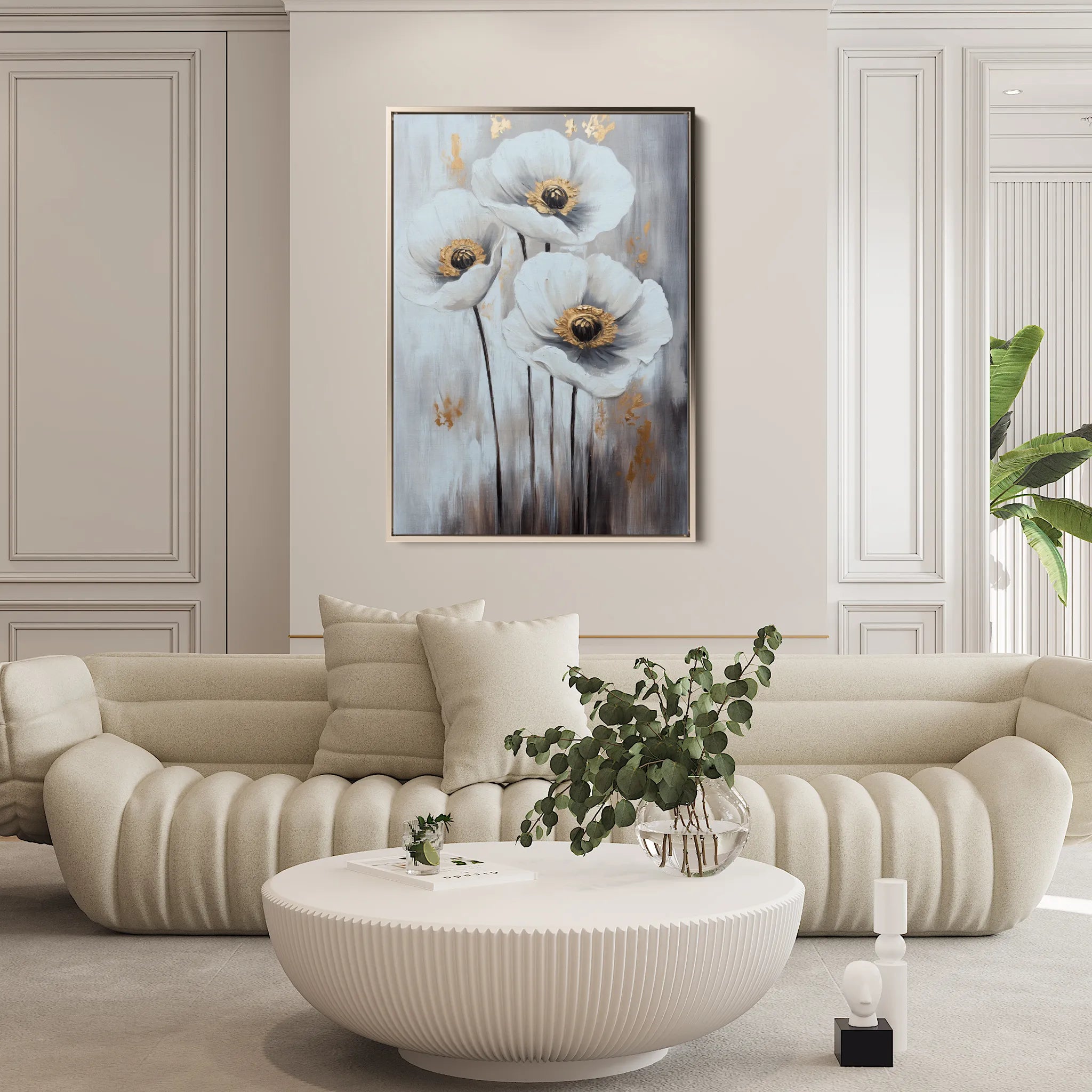 Floral 1541 Canvas Art 60 x 40 cm / Black