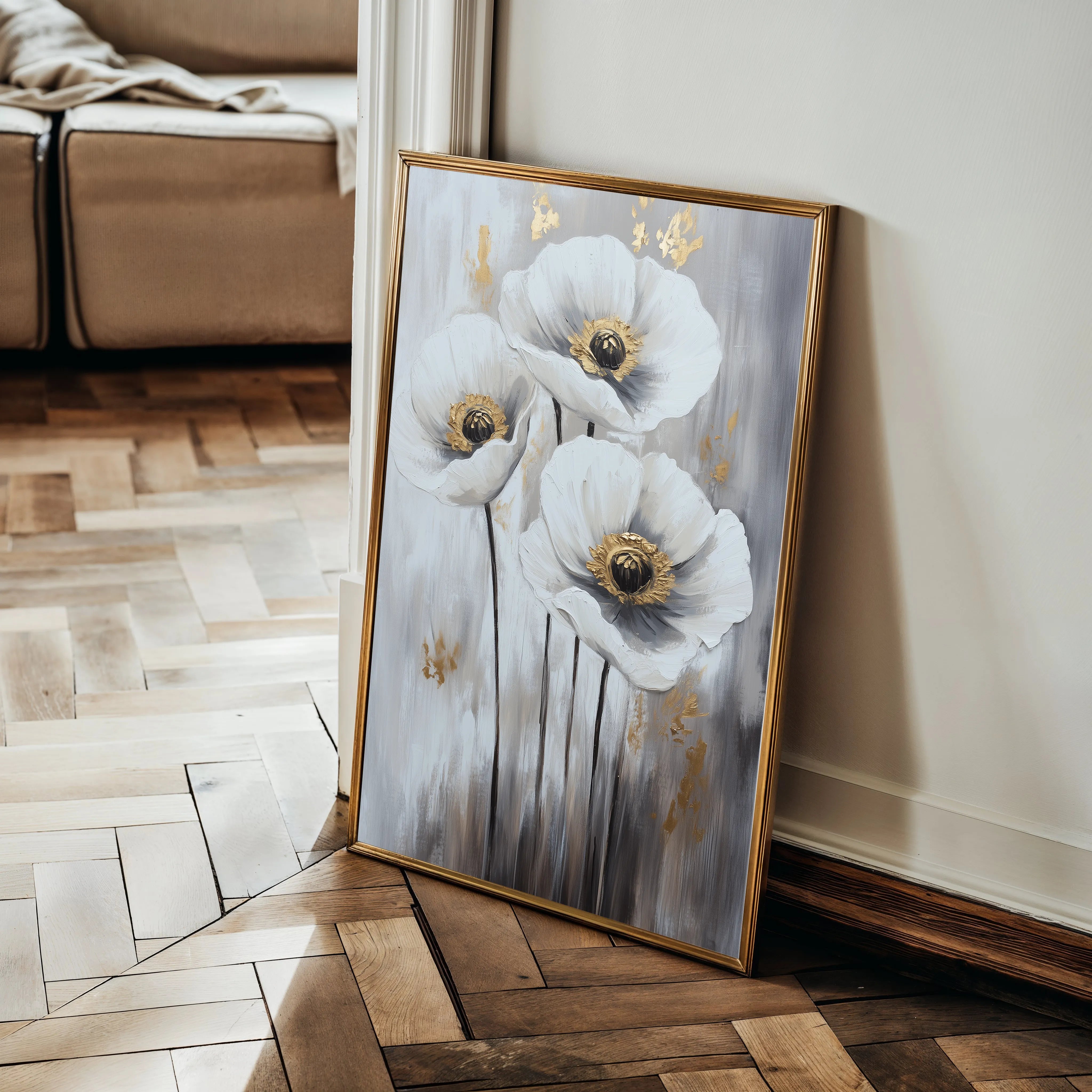 Floral 1541 Canvas Art 60 x 40 cm / Black