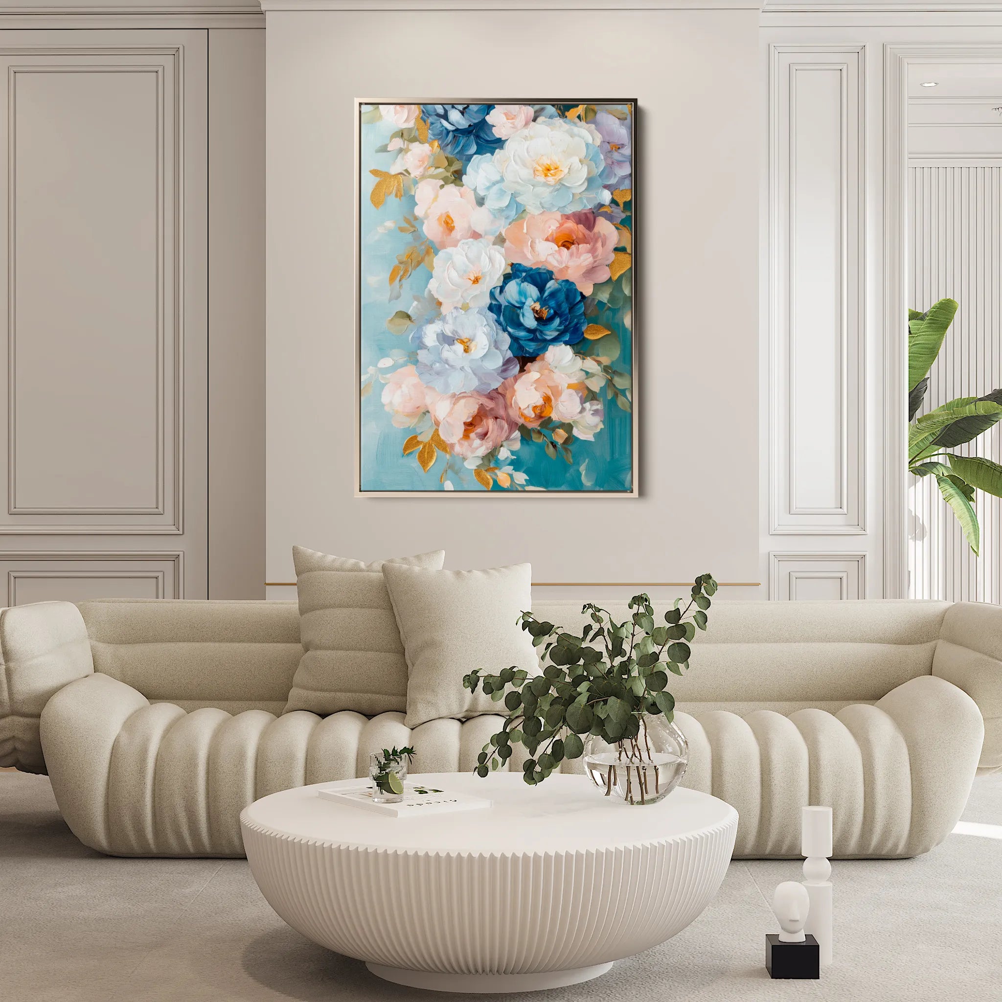 Floral 1543 Canvas Art 60 x 40 cm / Black