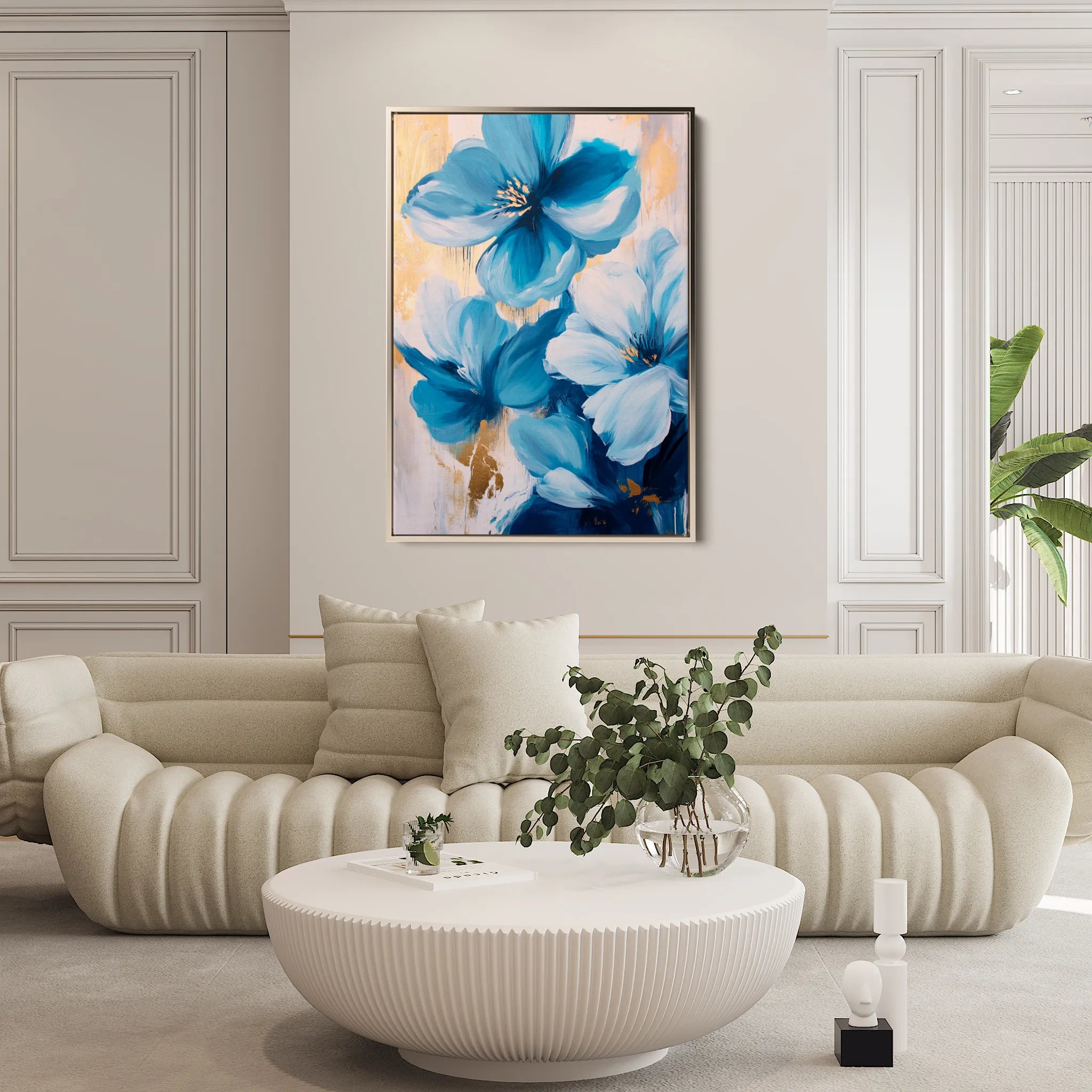 Floral 1544 Canvas Art 60 x 40 cm / Black