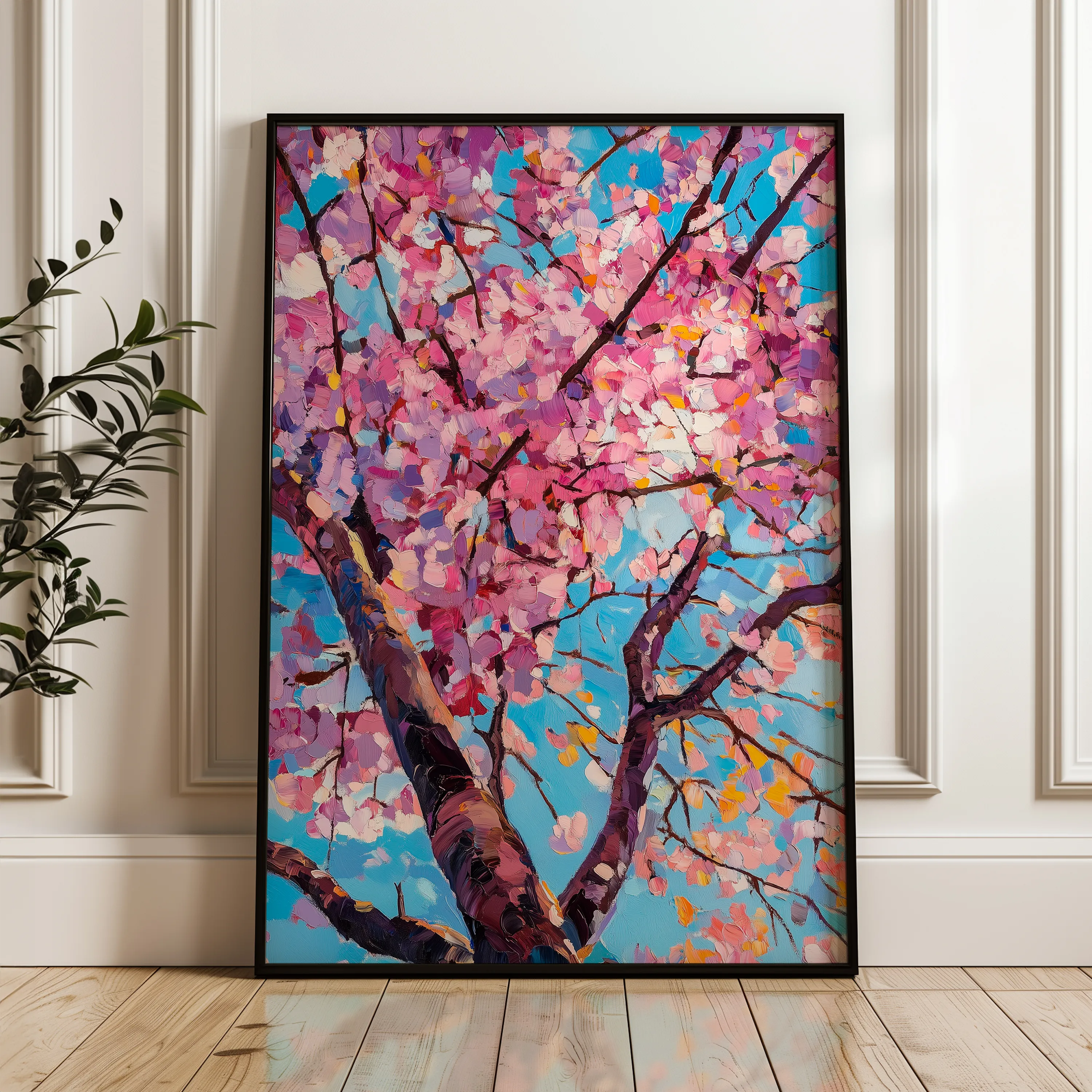 Floral 1547 Canvas Art 60 x 40 cm / Black
