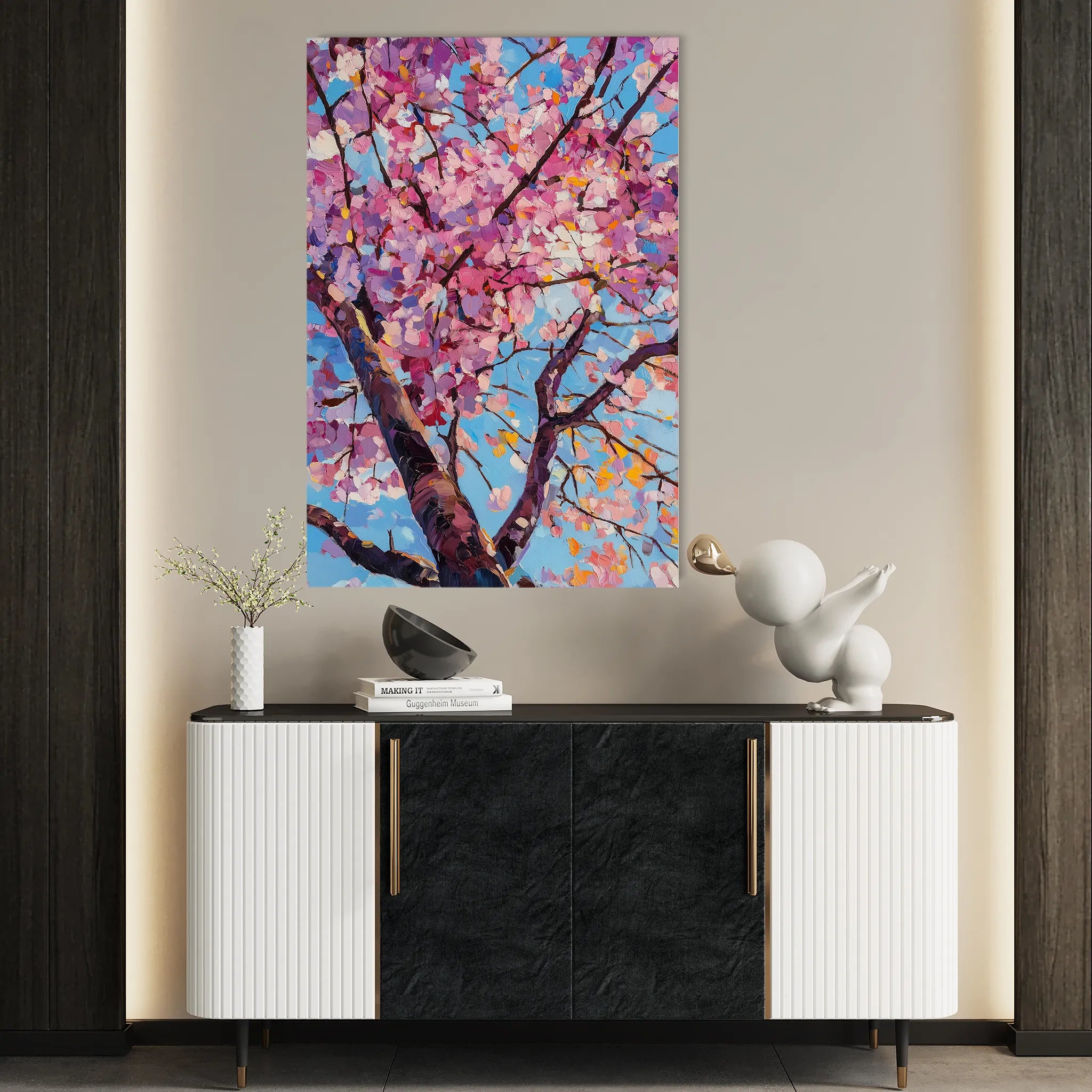 Floral 1547 Canvas Art 60 x 40 cm / Black