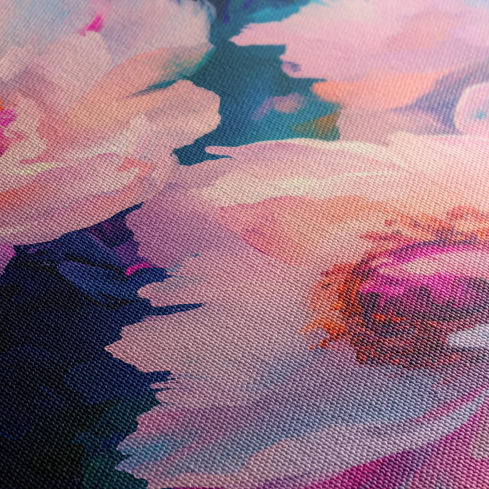 Floral 1548 Canvas Art 60 x 40 cm / Black
