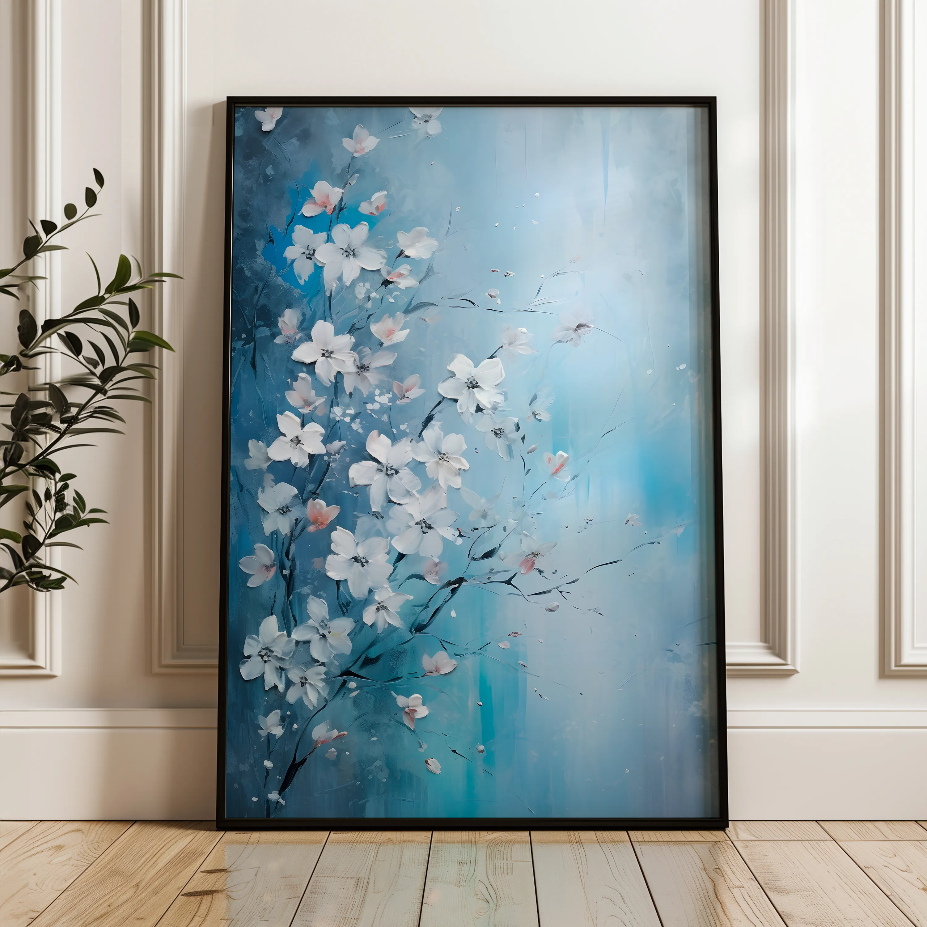 Floral 155 Canvas Art 60 x 40 cm / Black