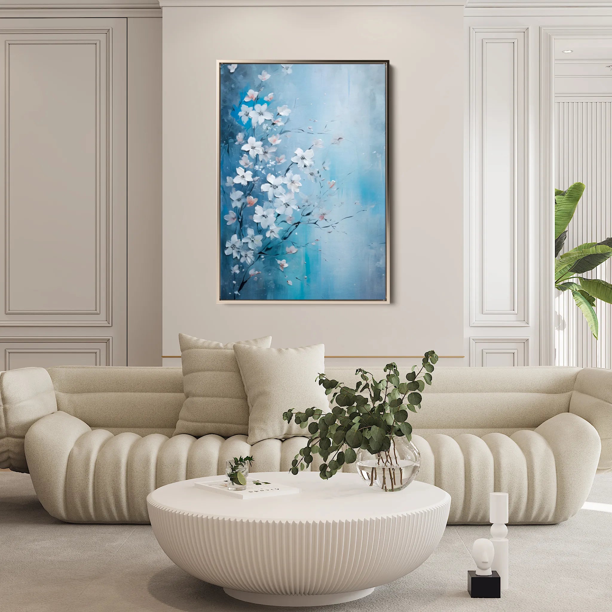 Floral 155 Canvas Art 60 x 40 cm / Black