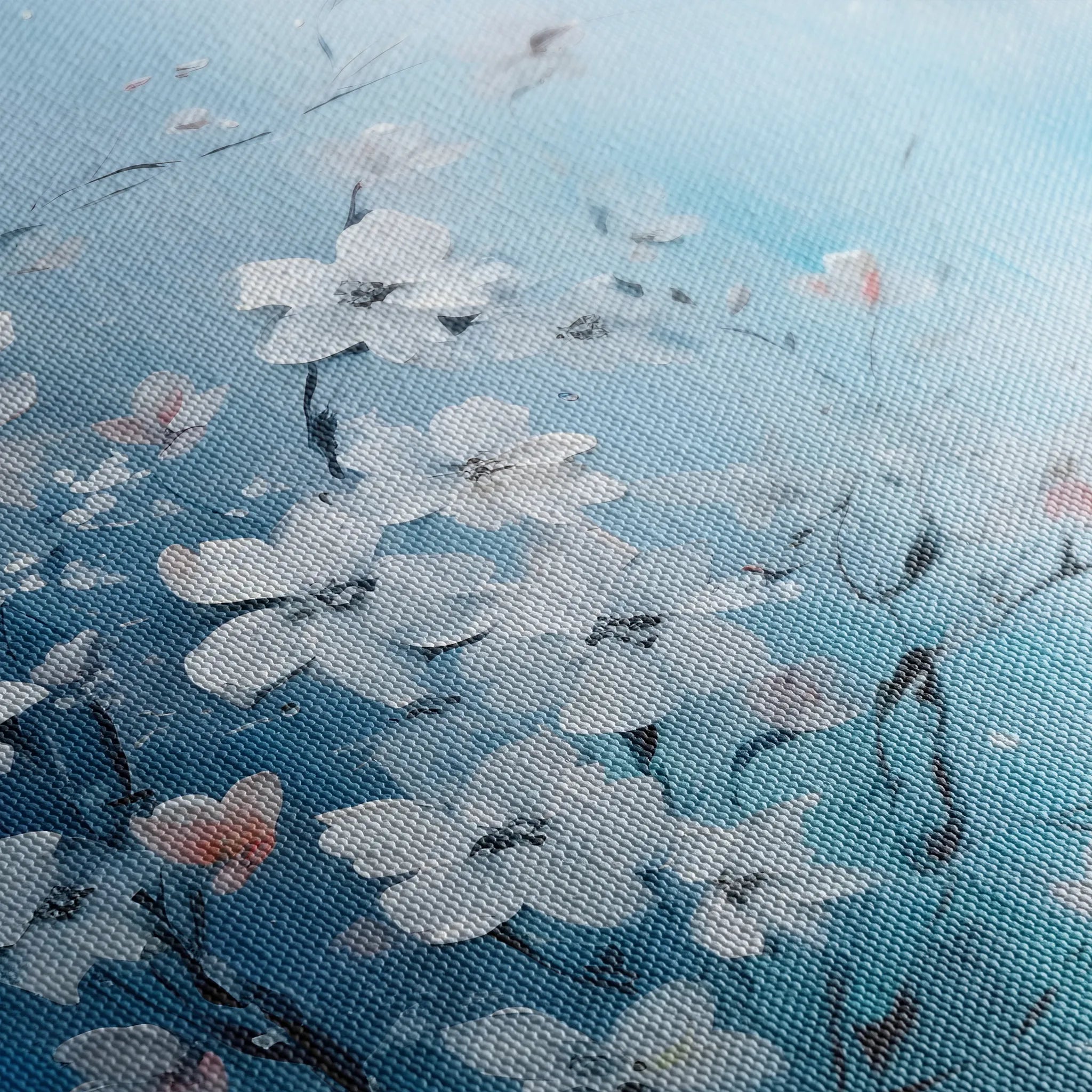 Floral 155 Canvas Art 60 x 40 cm / Black