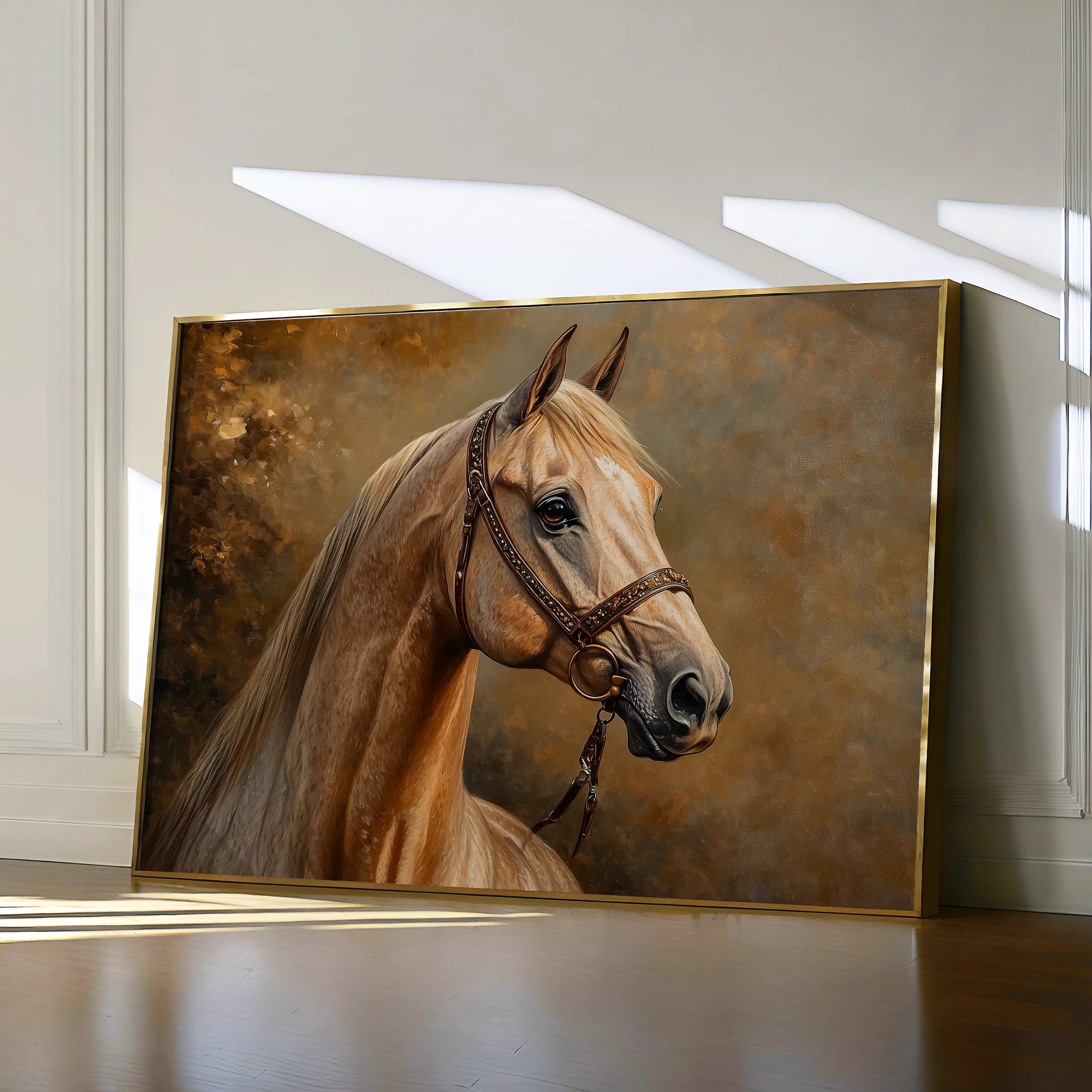Horses 155 Canvas Art 60 x 40 cm / Black