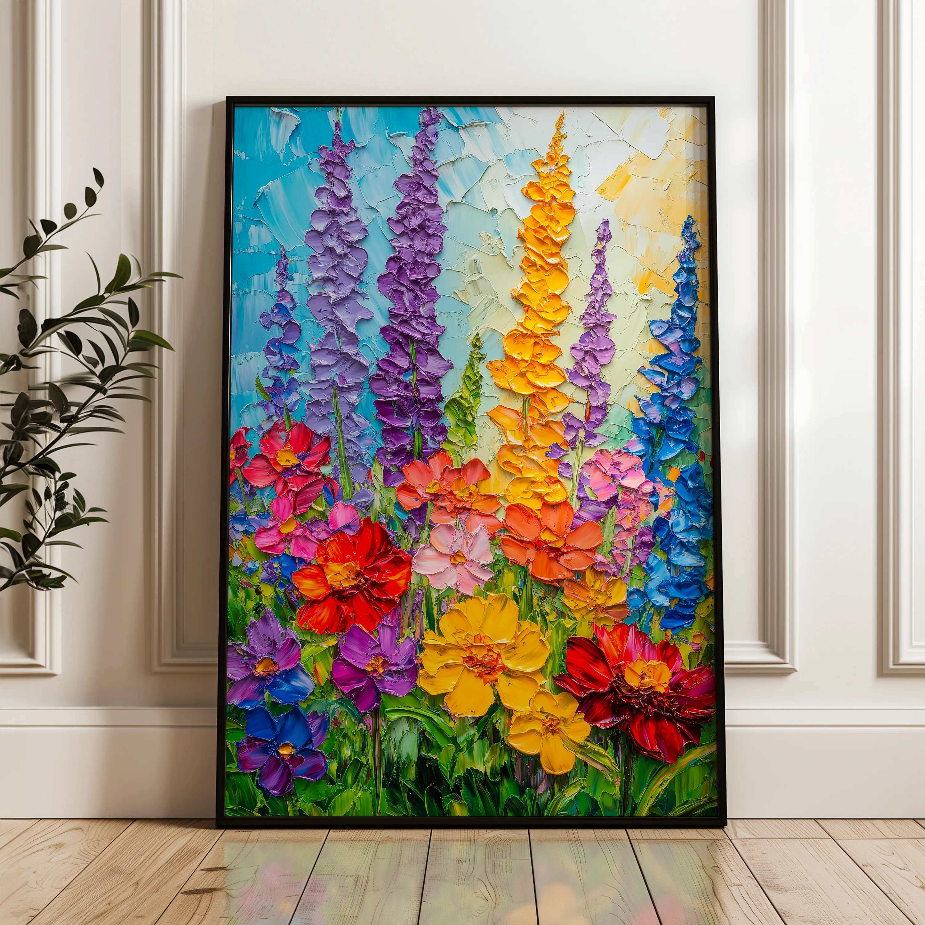 Floral 1552 Canvas Art 60 x 40 cm / Black