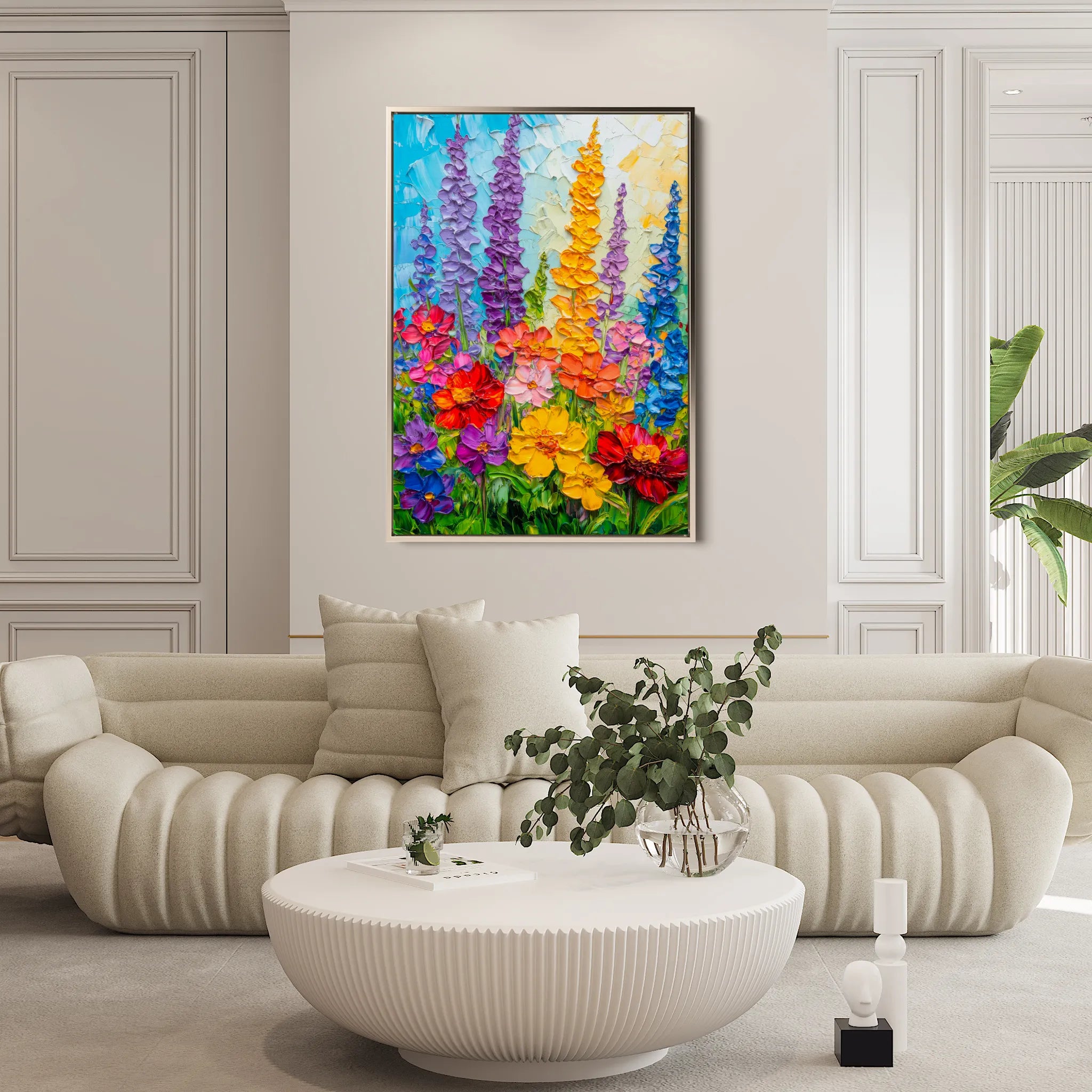 Floral 1552 Canvas Art 60 x 40 cm / Black