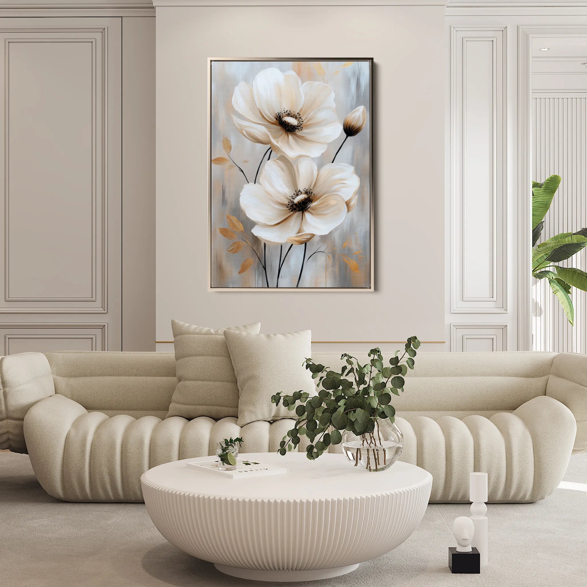 Floral 1553 Canvas Art 60 x 40 cm / Black
