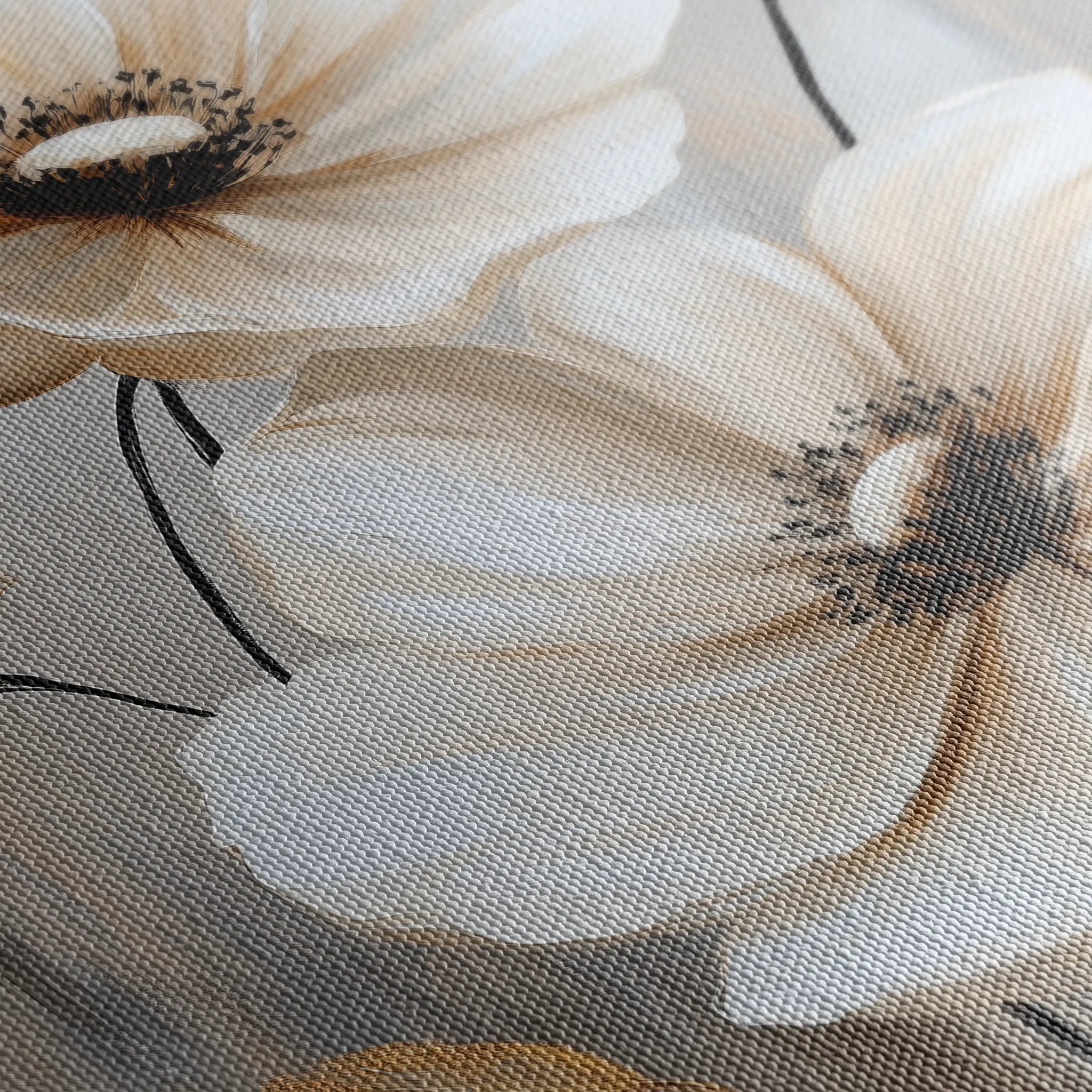 Floral 1553 Canvas Art 60 x 40 cm / Black