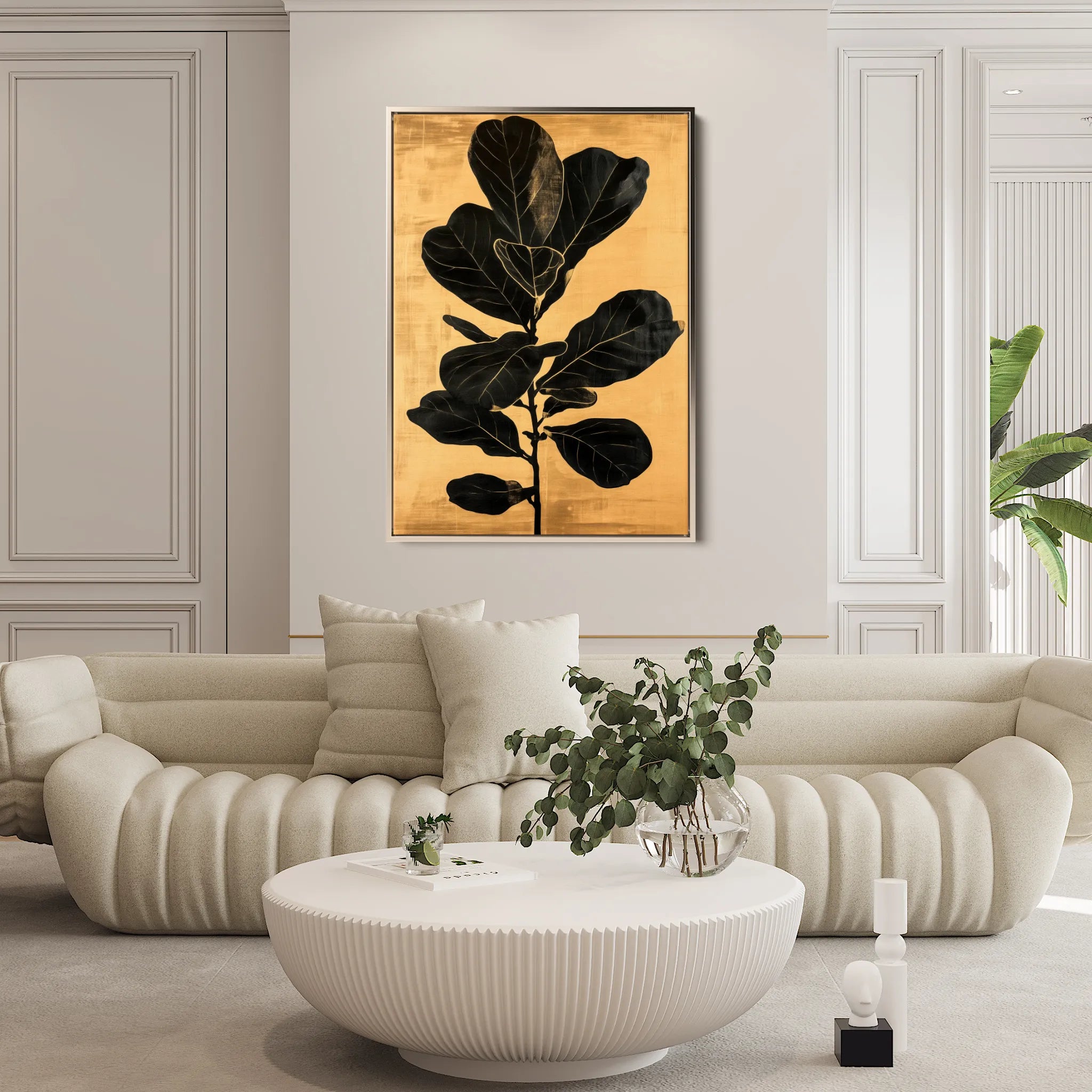 Floral 1556 Canvas Art 60 x 40 cm / Black