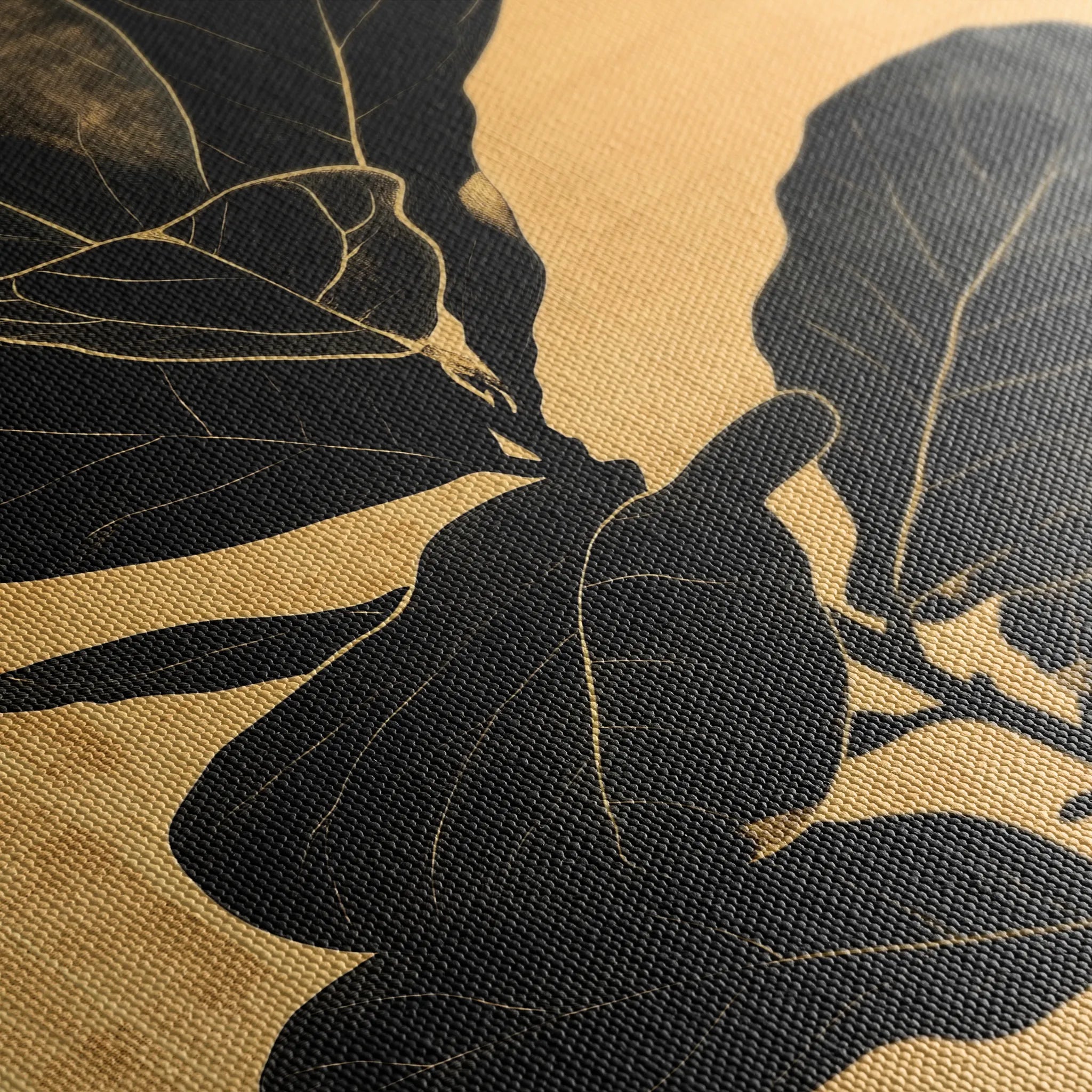 Floral 1556 Canvas Art 60 x 40 cm / Black