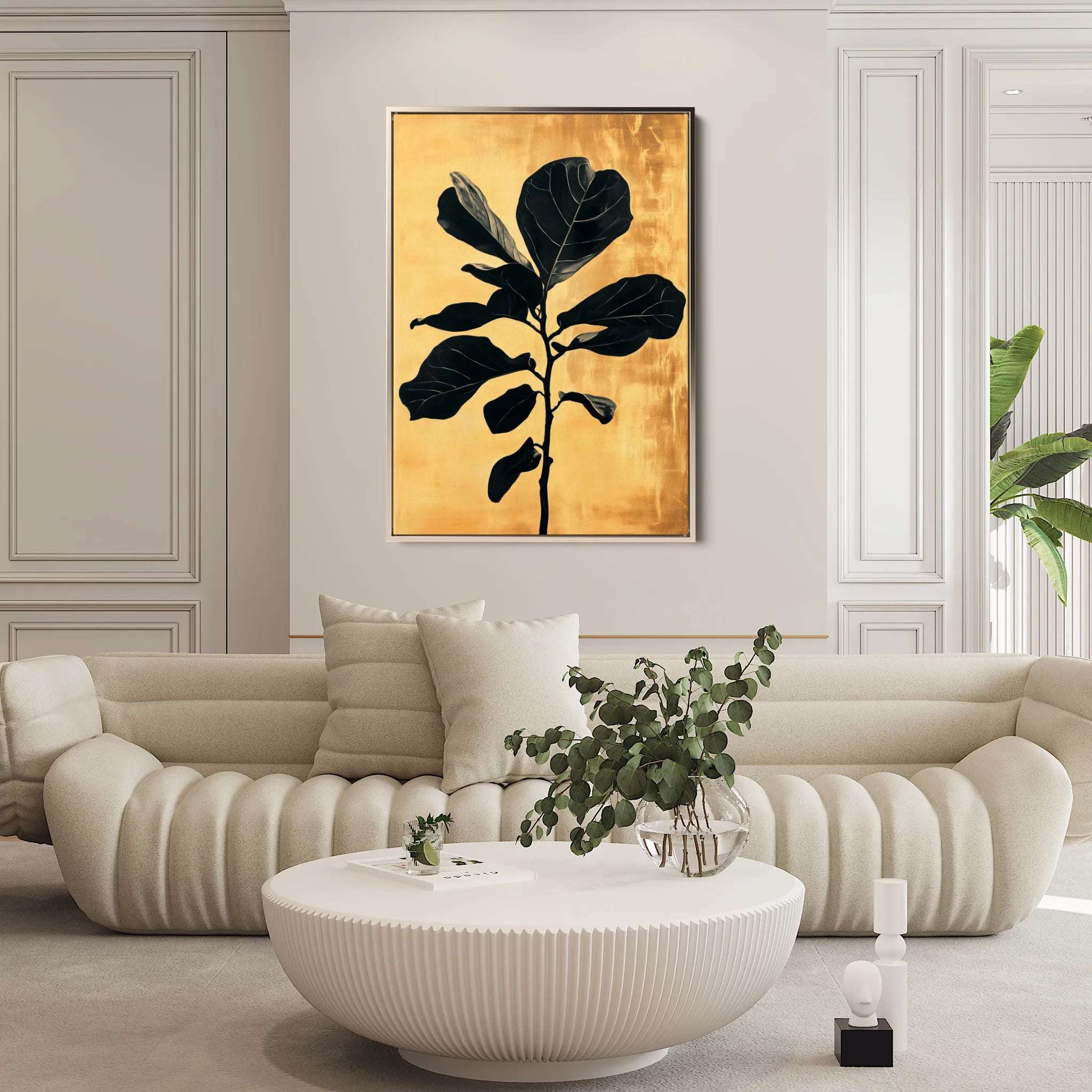 Floral 1557 Canvas Art 60 x 40 cm / Black