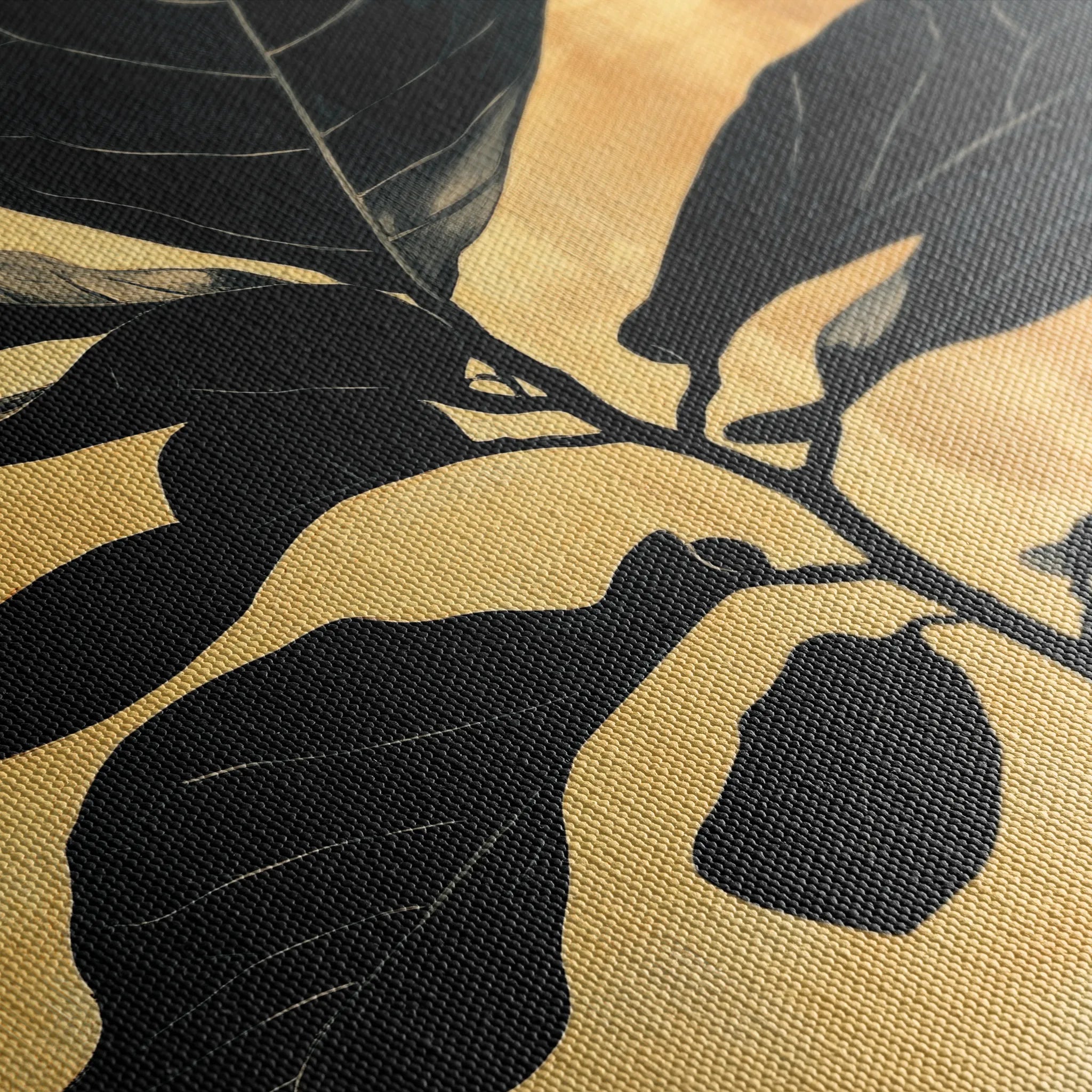 Floral 1557 Canvas Art 60 x 40 cm / Black