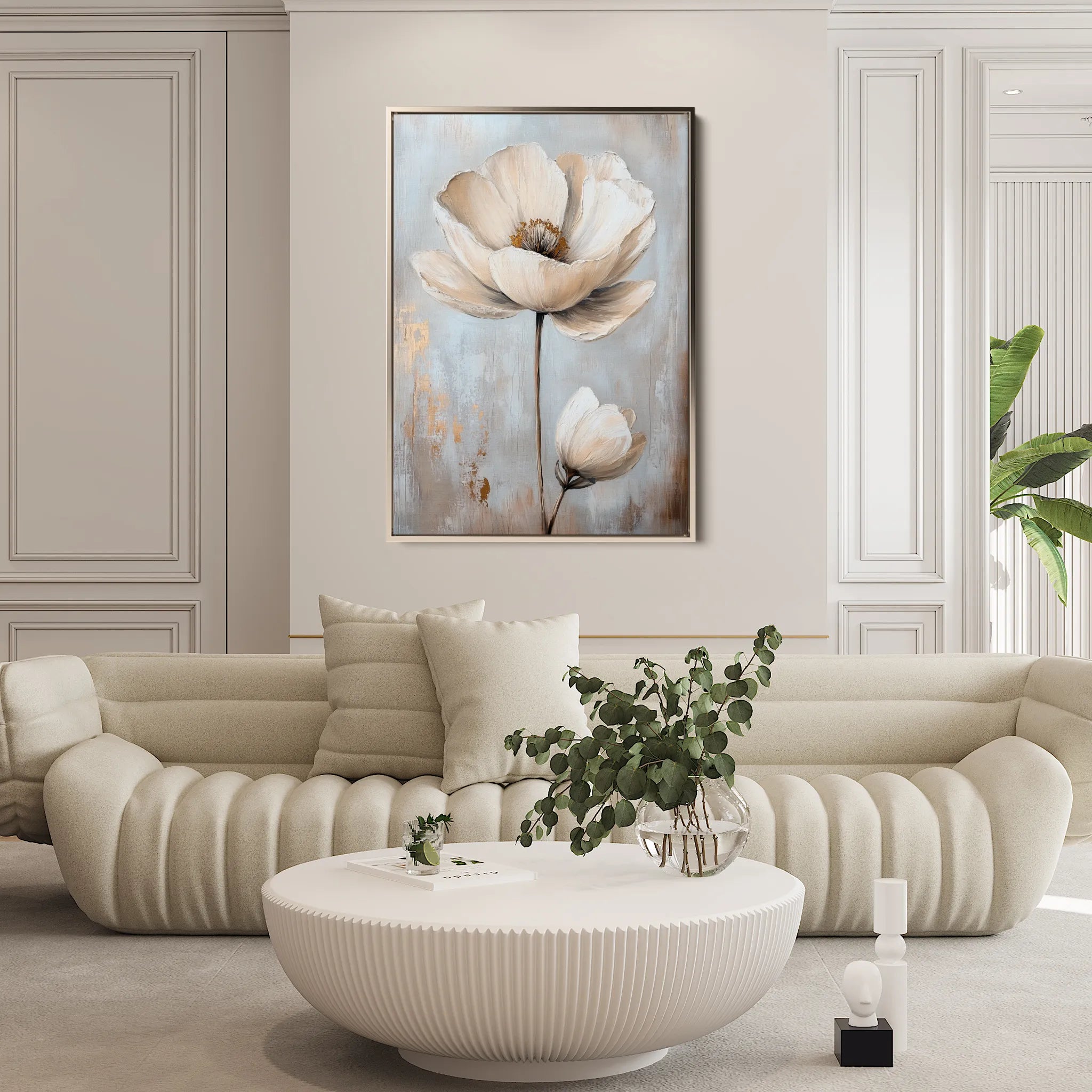 Floral 1558 Canvas Art 60 x 40 cm / Black
