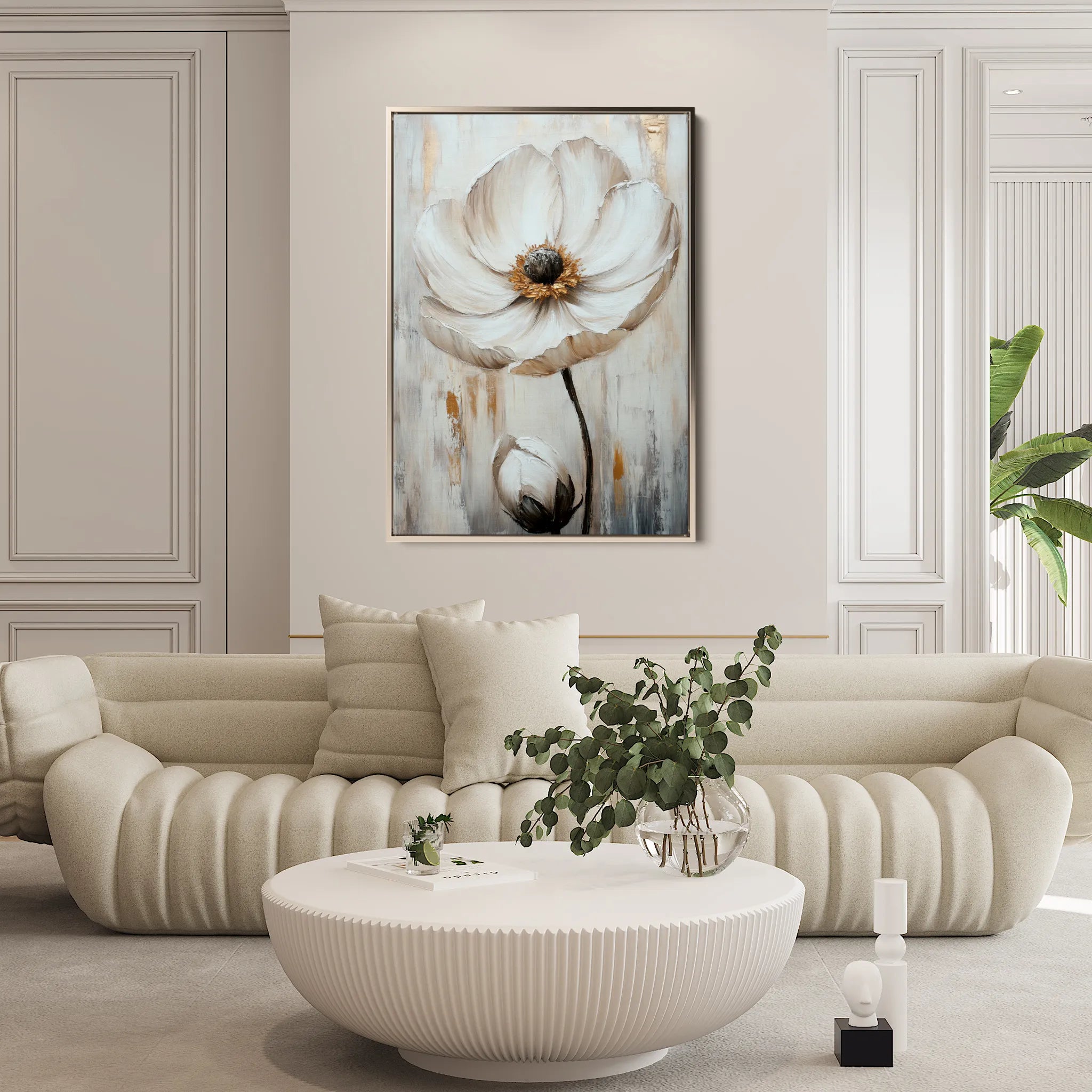 Floral 1559 Canvas Art 60 x 40 cm / Black