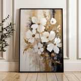 Floral 156 Canvas Art 60 x 40 cm / Black