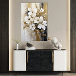 Floral 156 Canvas Art 60 x 40 cm / Black