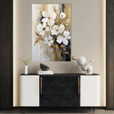 Floral 156 Canvas Art 60 x 40 cm / Black