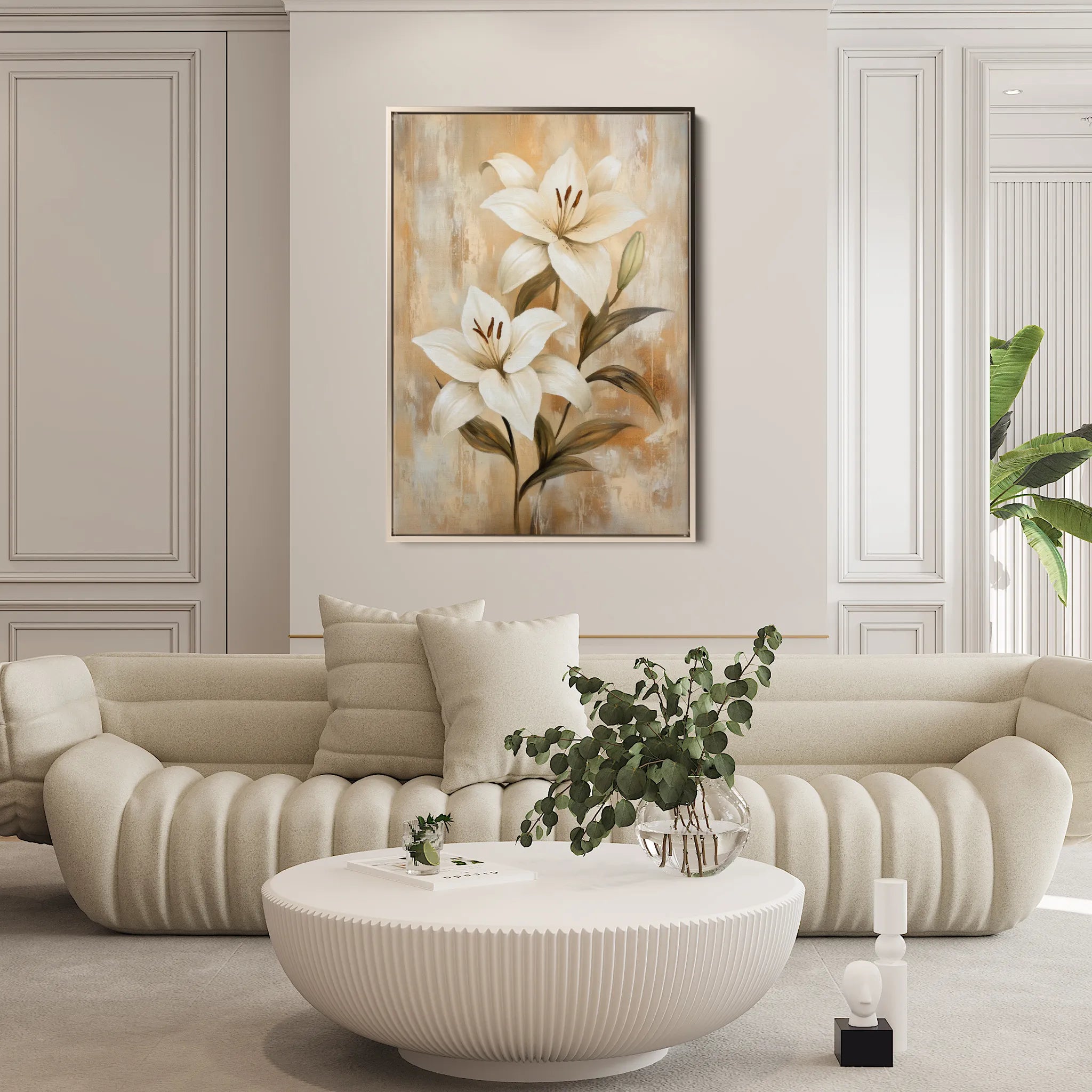 Floral 1560 Canvas Art 60 x 40 cm / Black