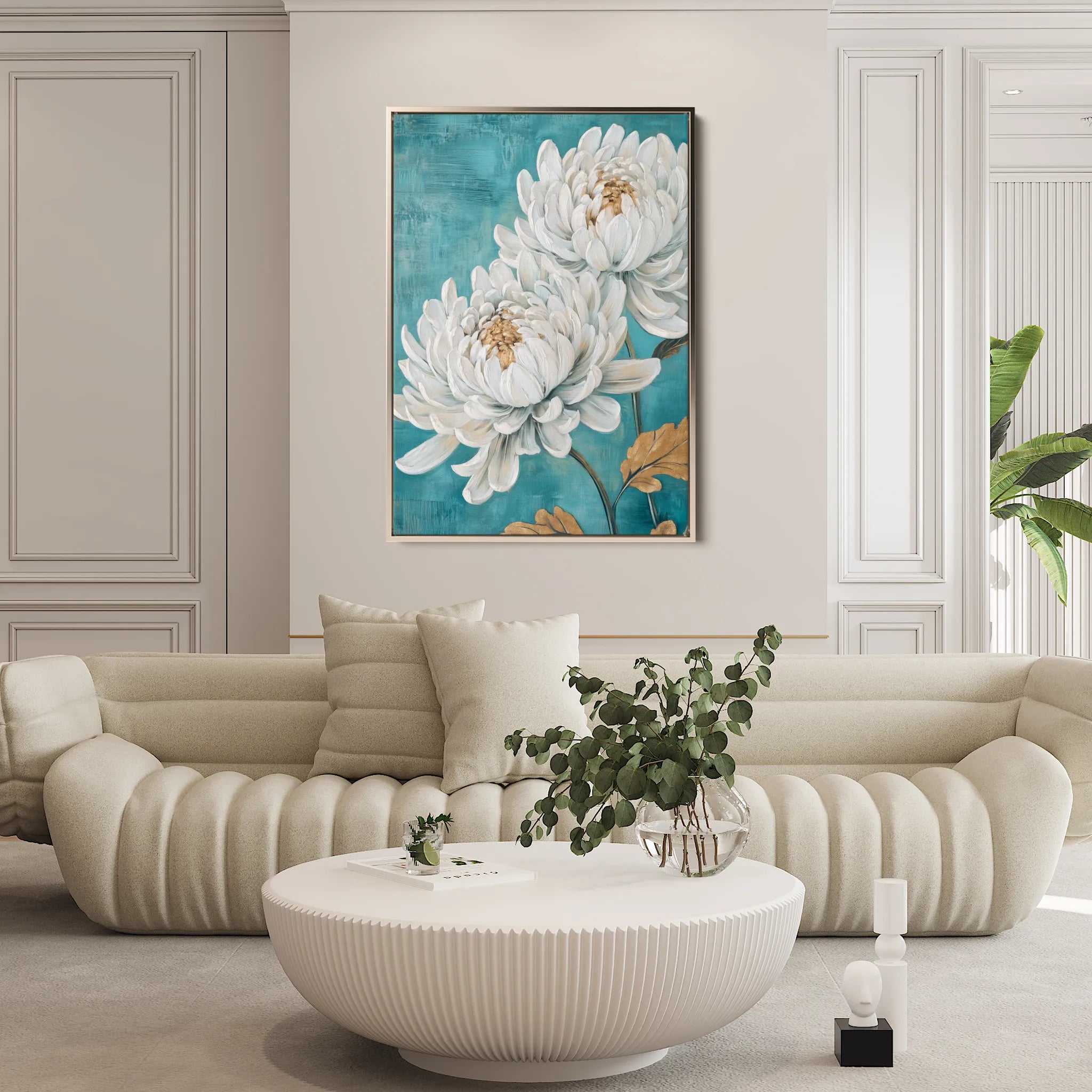 Floral 1561 Canvas Art 60 x 40 cm / Black