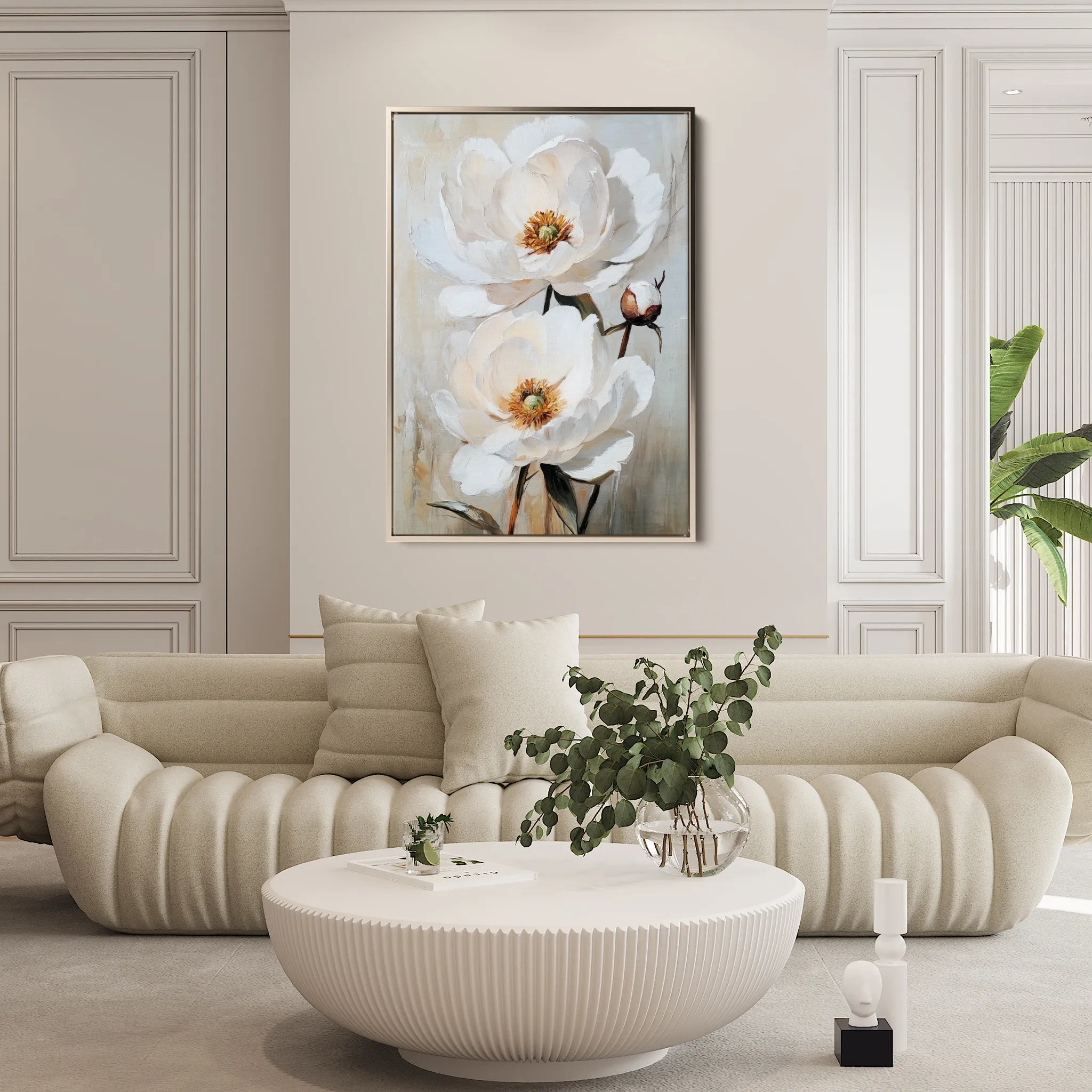 Floral 1562 Canvas Art 60 x 40 cm / Black