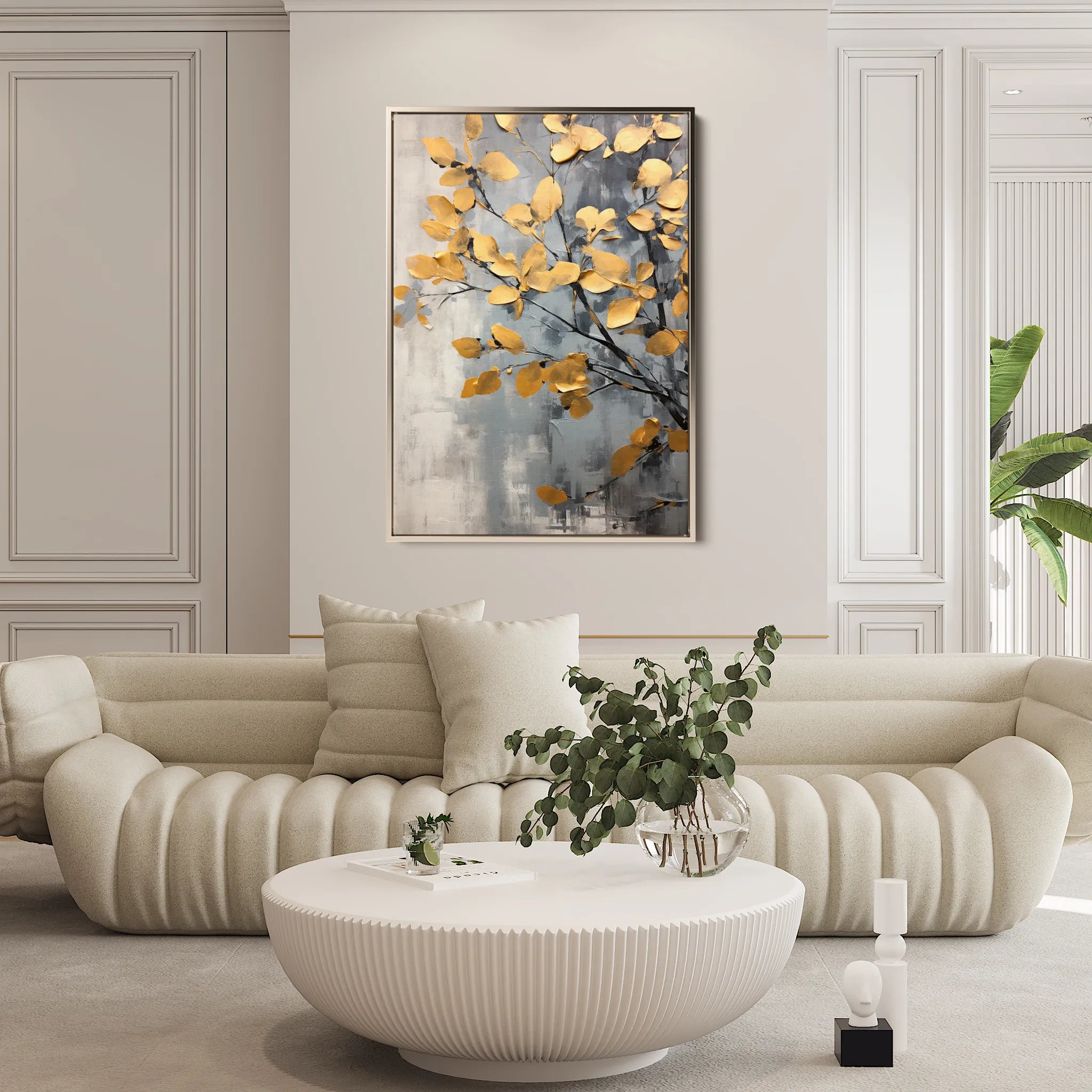 Floral 157 Canvas Art 60 x 40 cm / Black