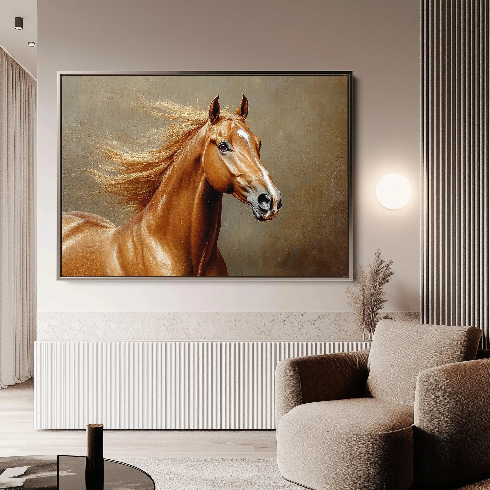 Horses 157 Canvas Art 60 x 40 cm / Black