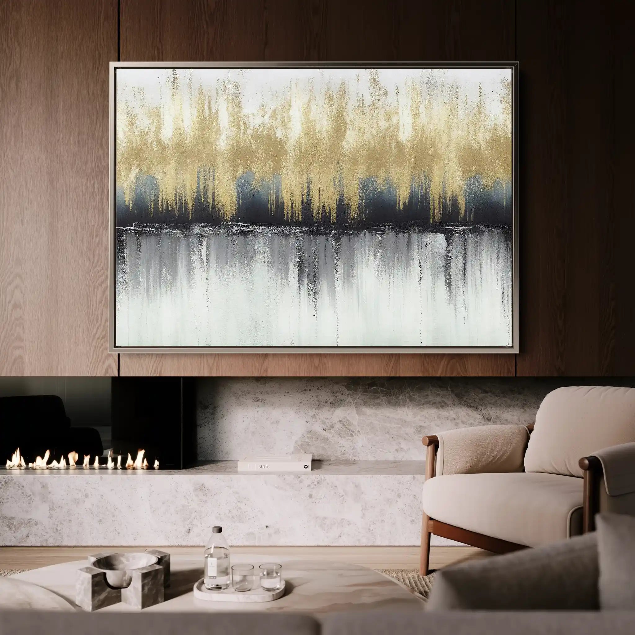 Abstract 158 Canvas Art 60 x 40 cm / Black