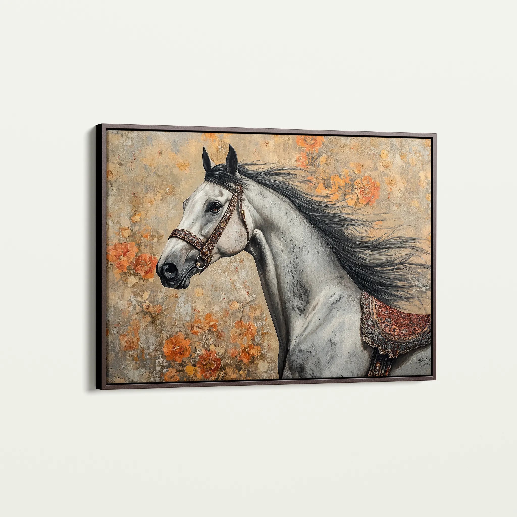 Horses 159 Canvas Art 60 x 40 cm / Black