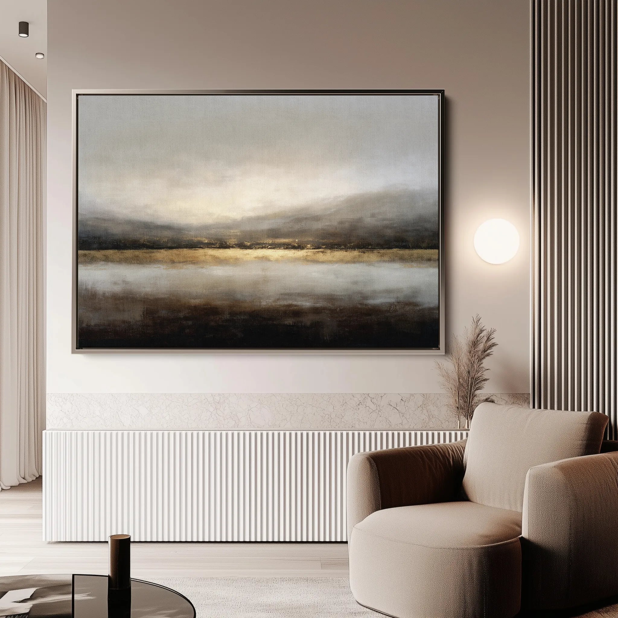 Abstract 1596 Canvas Art 60 x 40 cm / Black