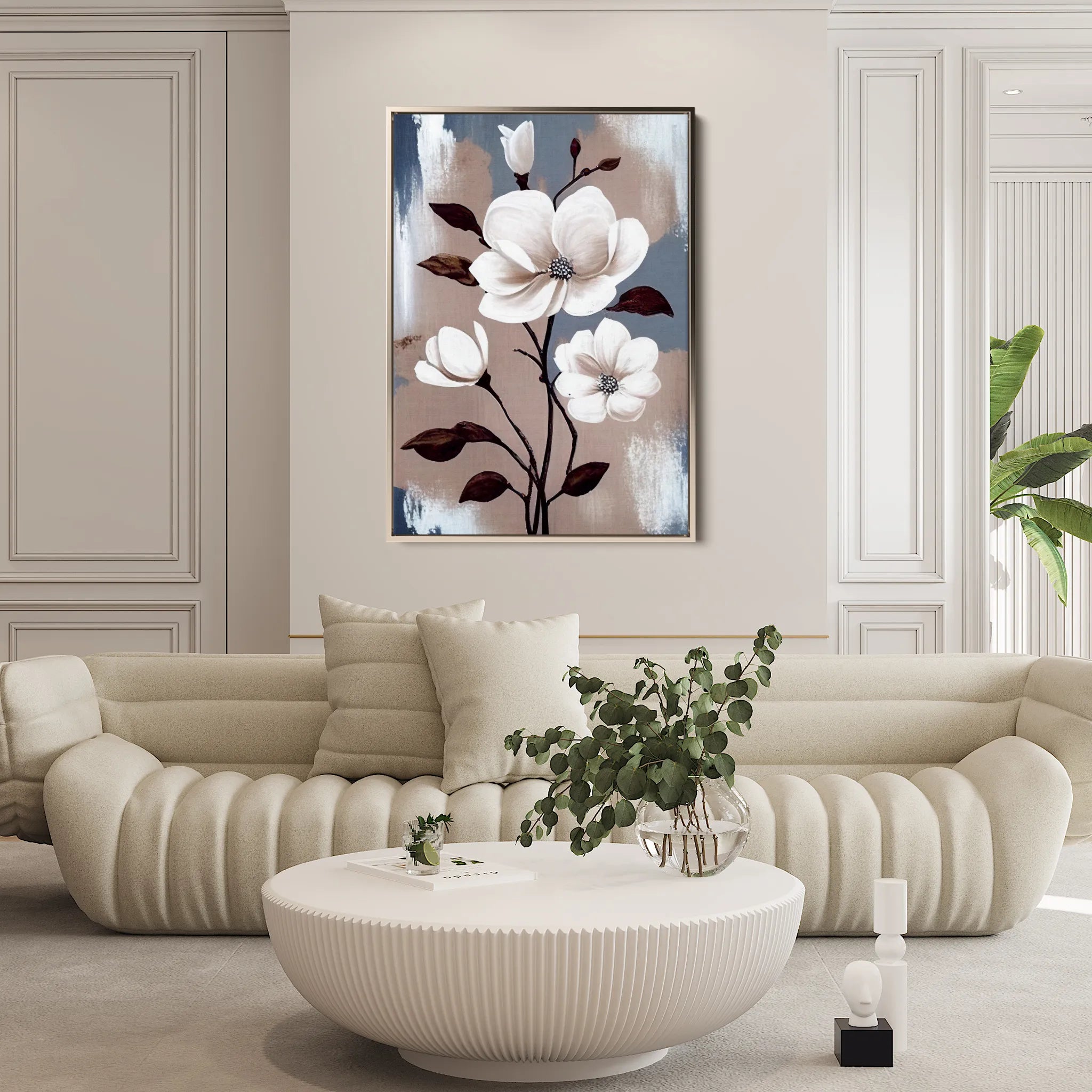 Floral 160 Canvas Art 60 x 40 cm / Black