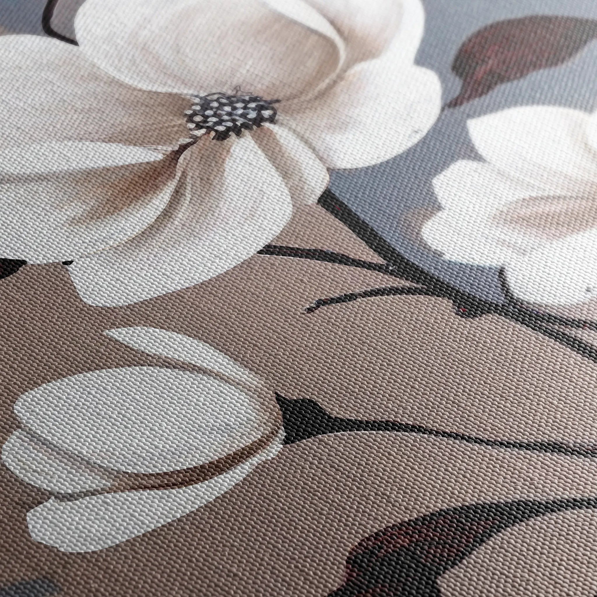 Floral 160 Canvas Art 60 x 40 cm / Black