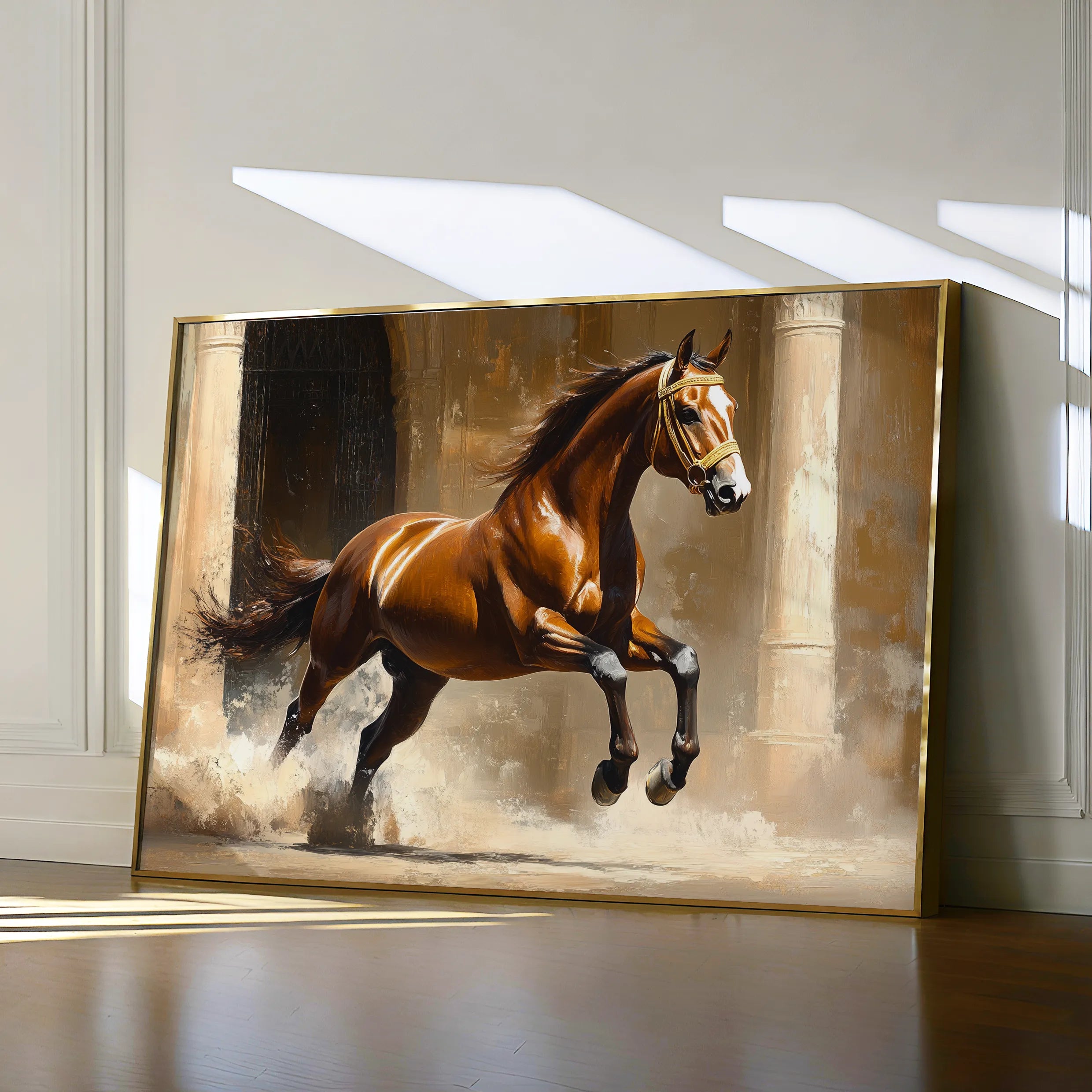 Horses 160 Canvas Art 60 x 40 cm / Black