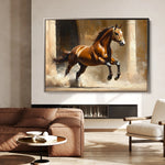 Horses 160 Canvas Art 60 x 40 cm / Black