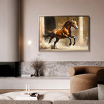 Horses 160 Canvas Art 60 x 40 cm / Black