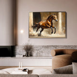 Horses 160 Canvas Art 60 x 40 cm / Black