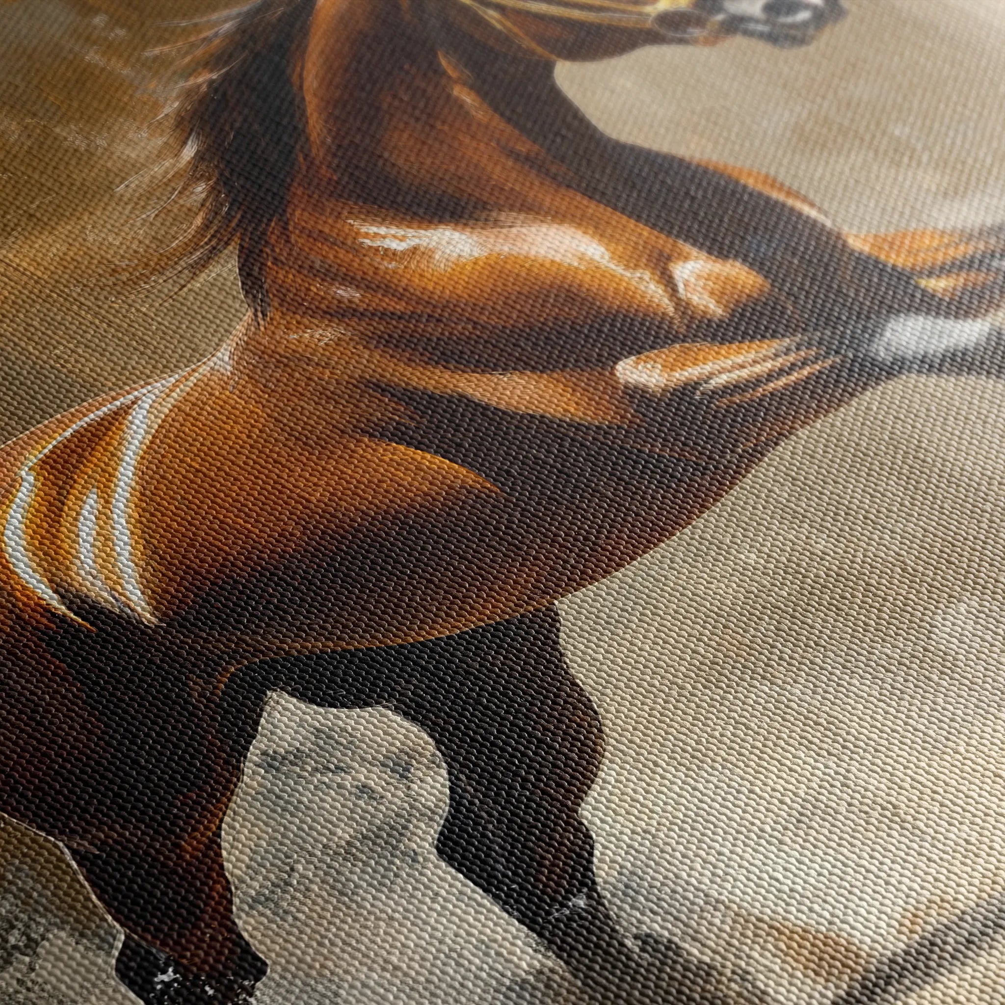 Horses 160 Canvas Art 60 x 40 cm / Black