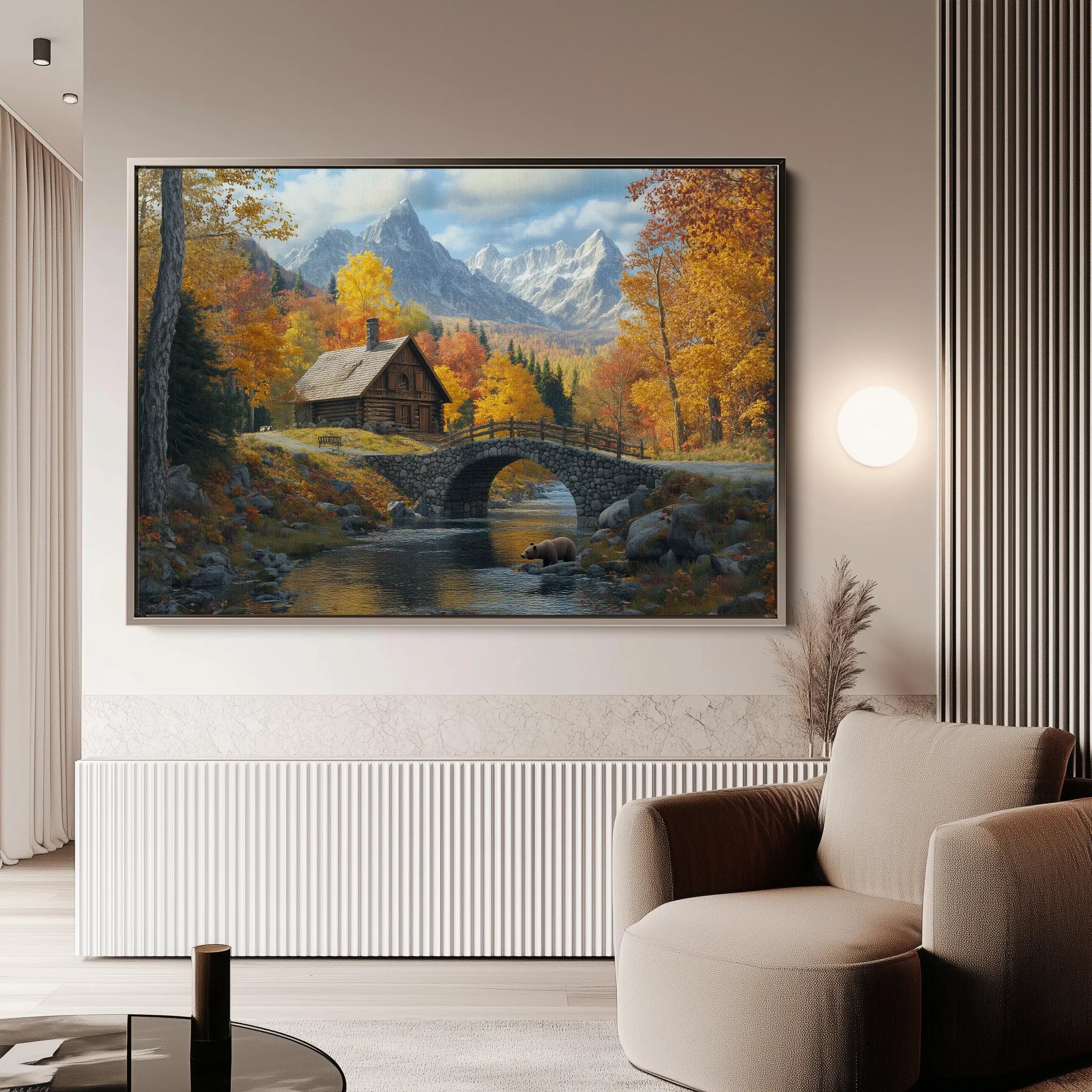 Landscape 160 Canvas Art 60 x 40 cm / Black
