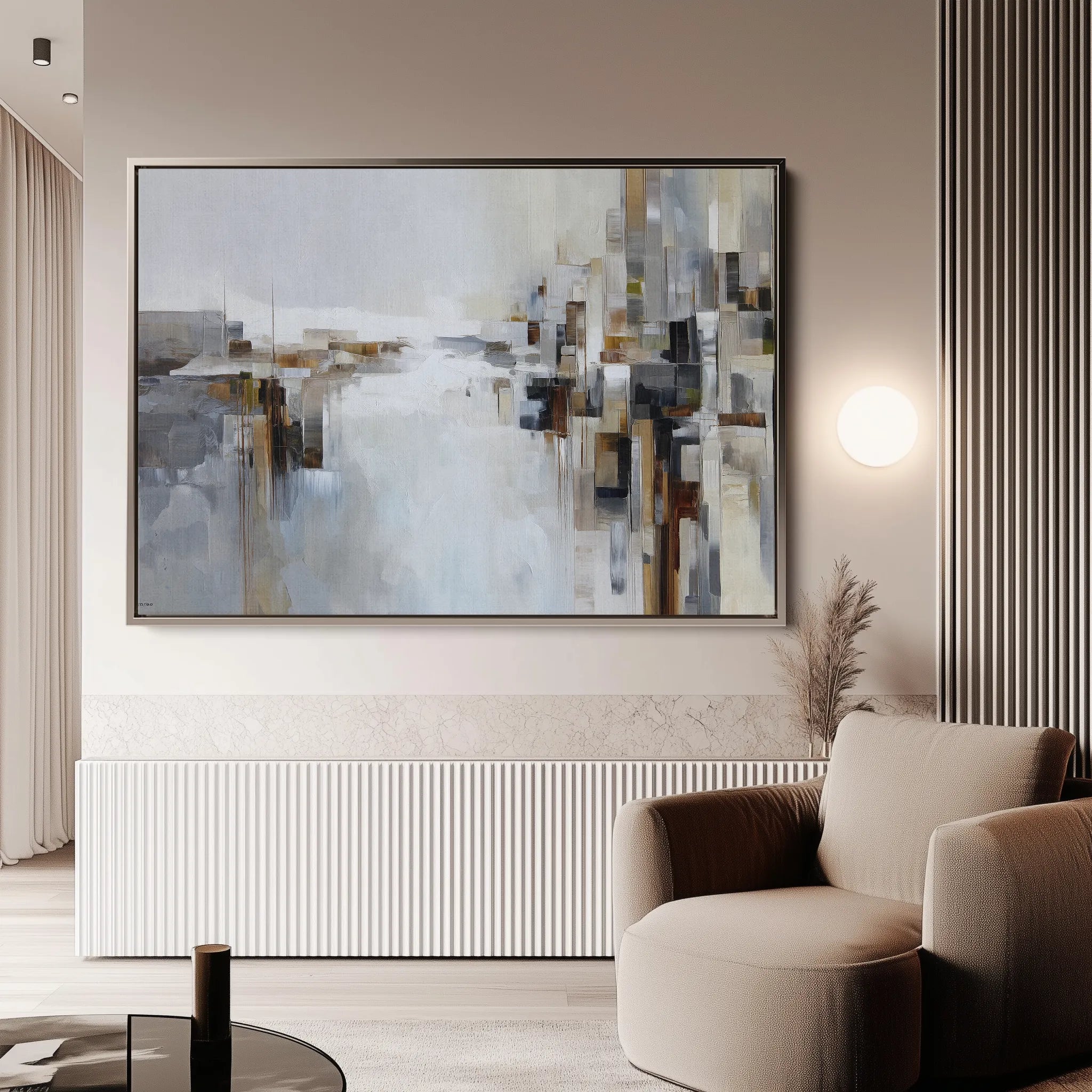 Abstract 1601 Canvas Art 60 x 40 cm / Black