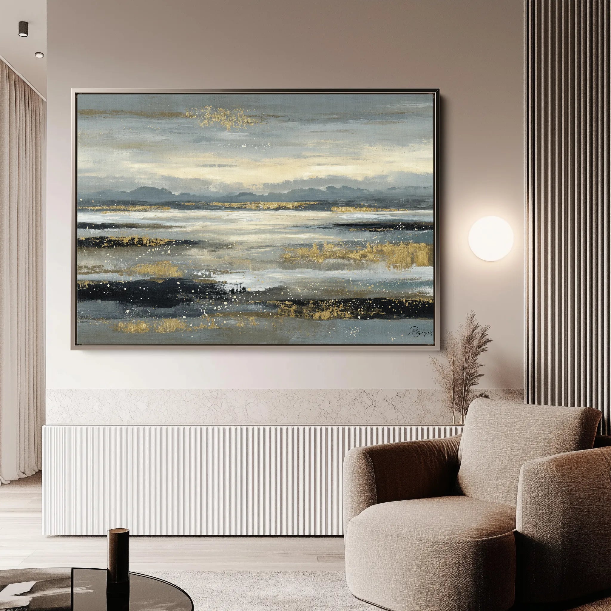 Abstract 1607 Canvas Art 60 x 40 cm / Black