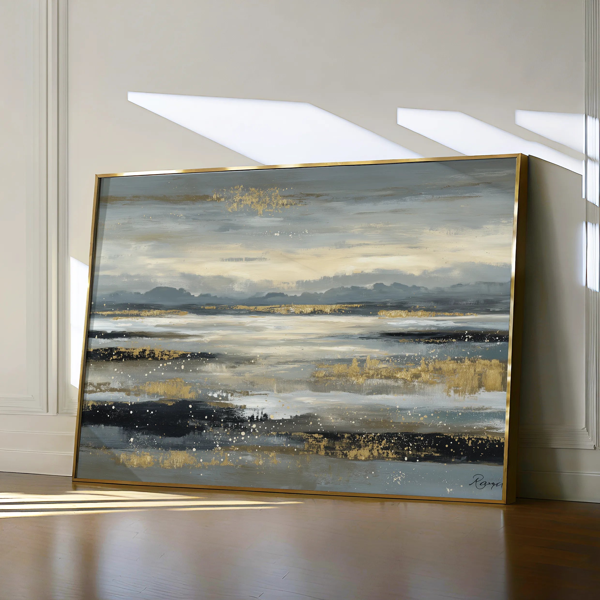 Abstract 1607 Canvas Art 60 x 40 cm / Black