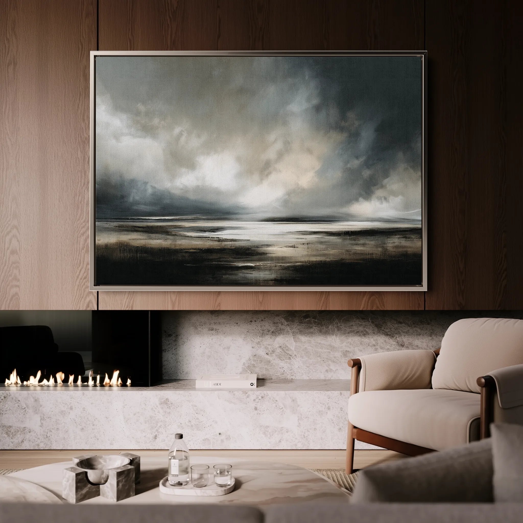 Abstract 1608 Canvas Art 60 x 40 cm / Black