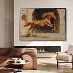 Horses 161 Canvas Art 60 x 40 cm / Black
