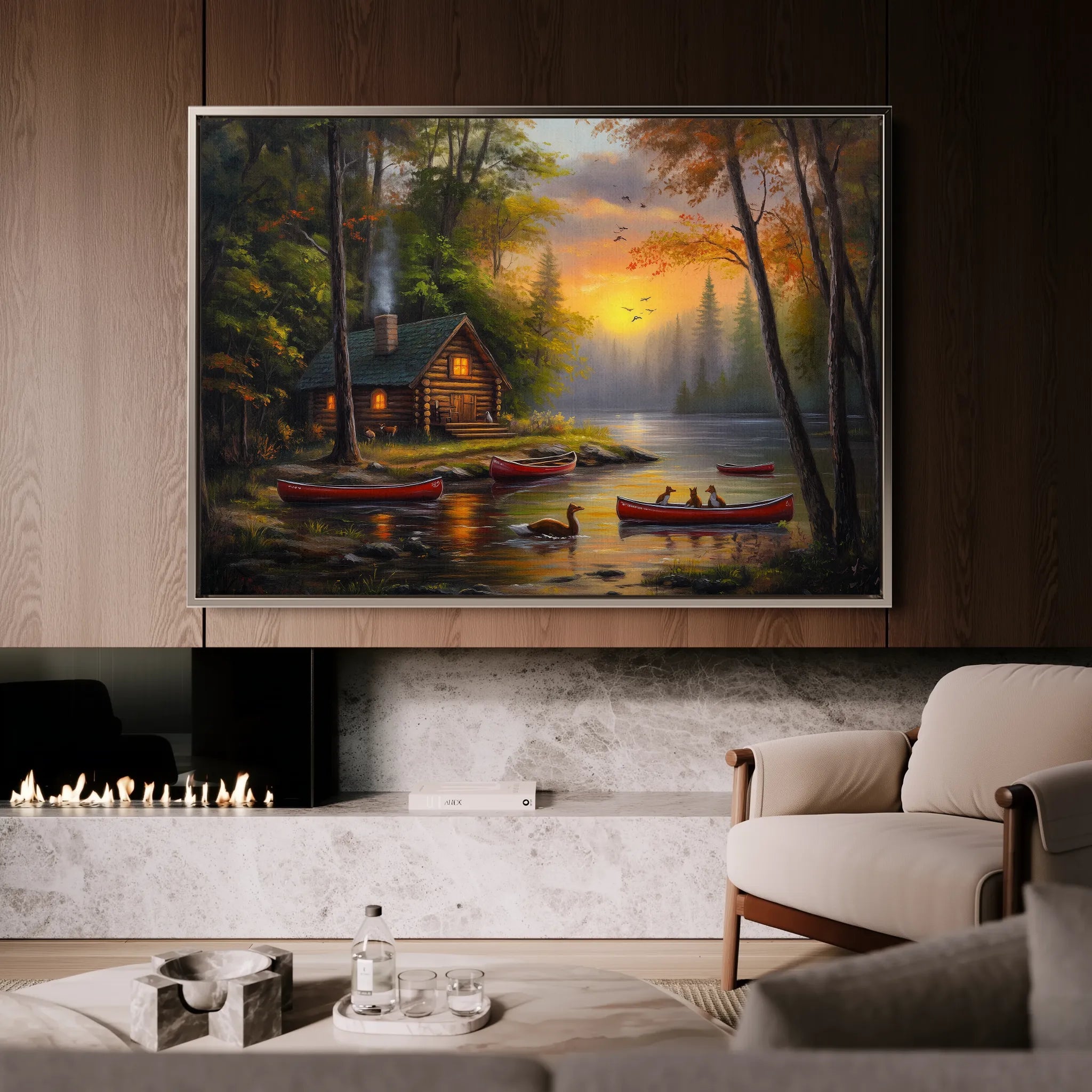 Landscape 161 Canvas Art 60 x 40 cm / Black
