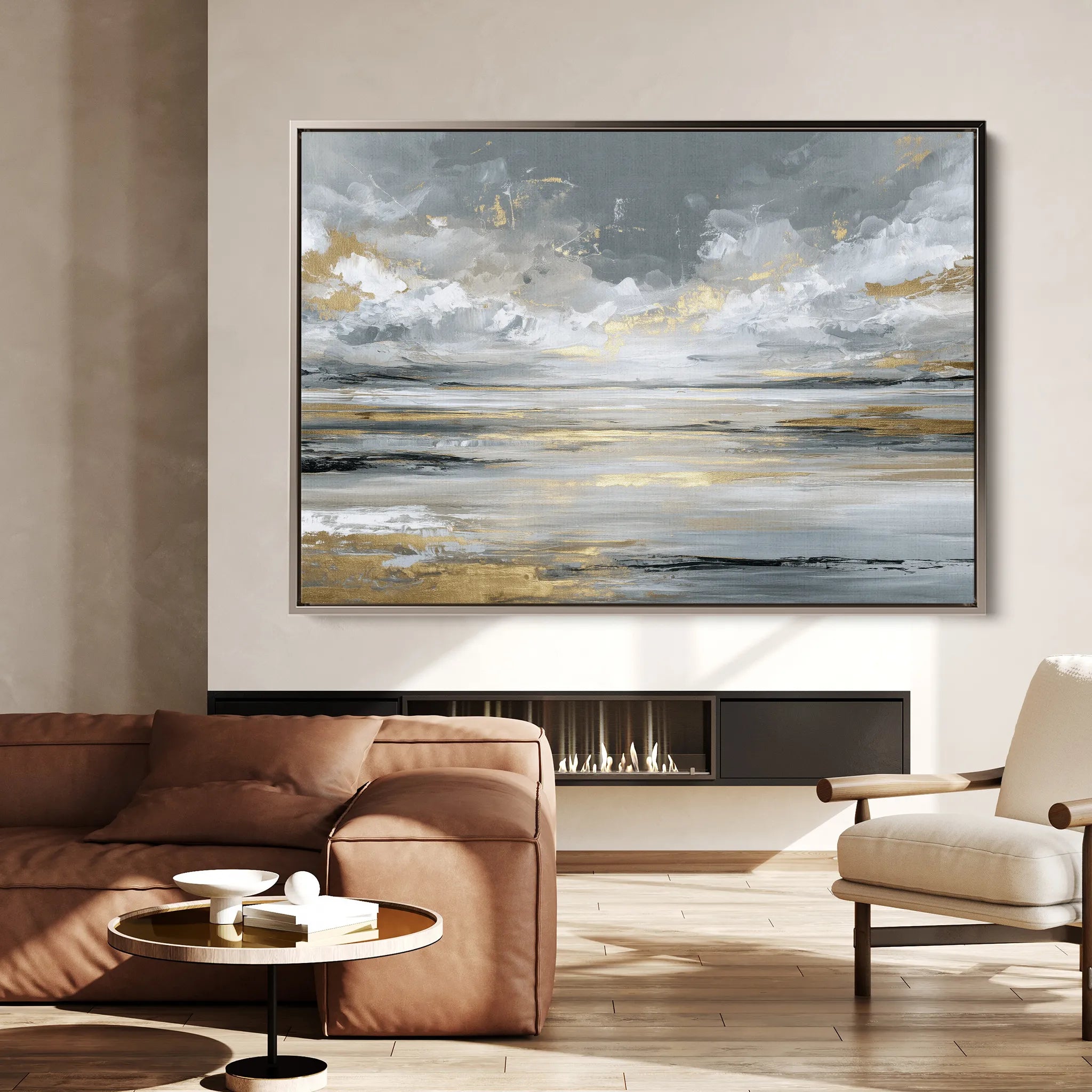 Abstract 1614 Canvas Art 60 x 40 cm / Black