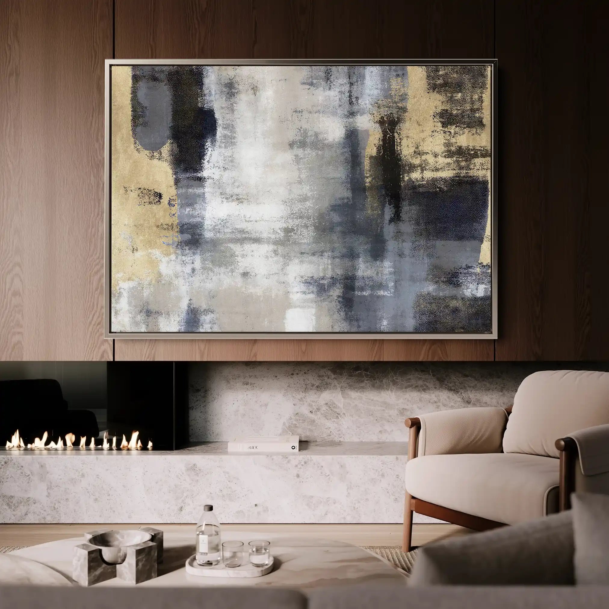 Abstract 162 Canvas Art 60 x 40 cm / Black