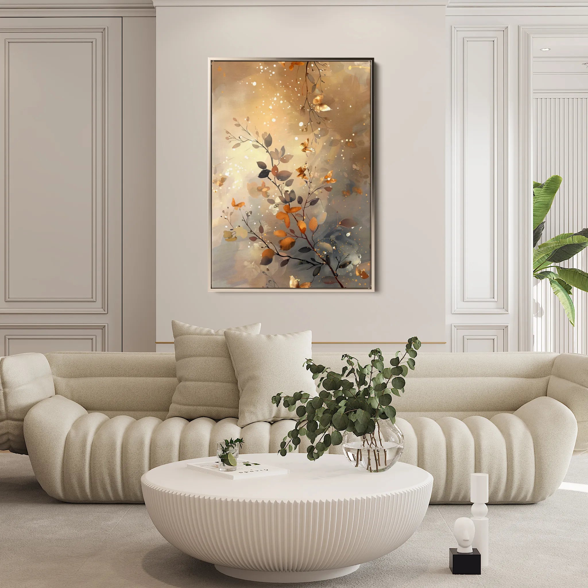 Floral 162 Canvas Art 60 x 40 cm / Black